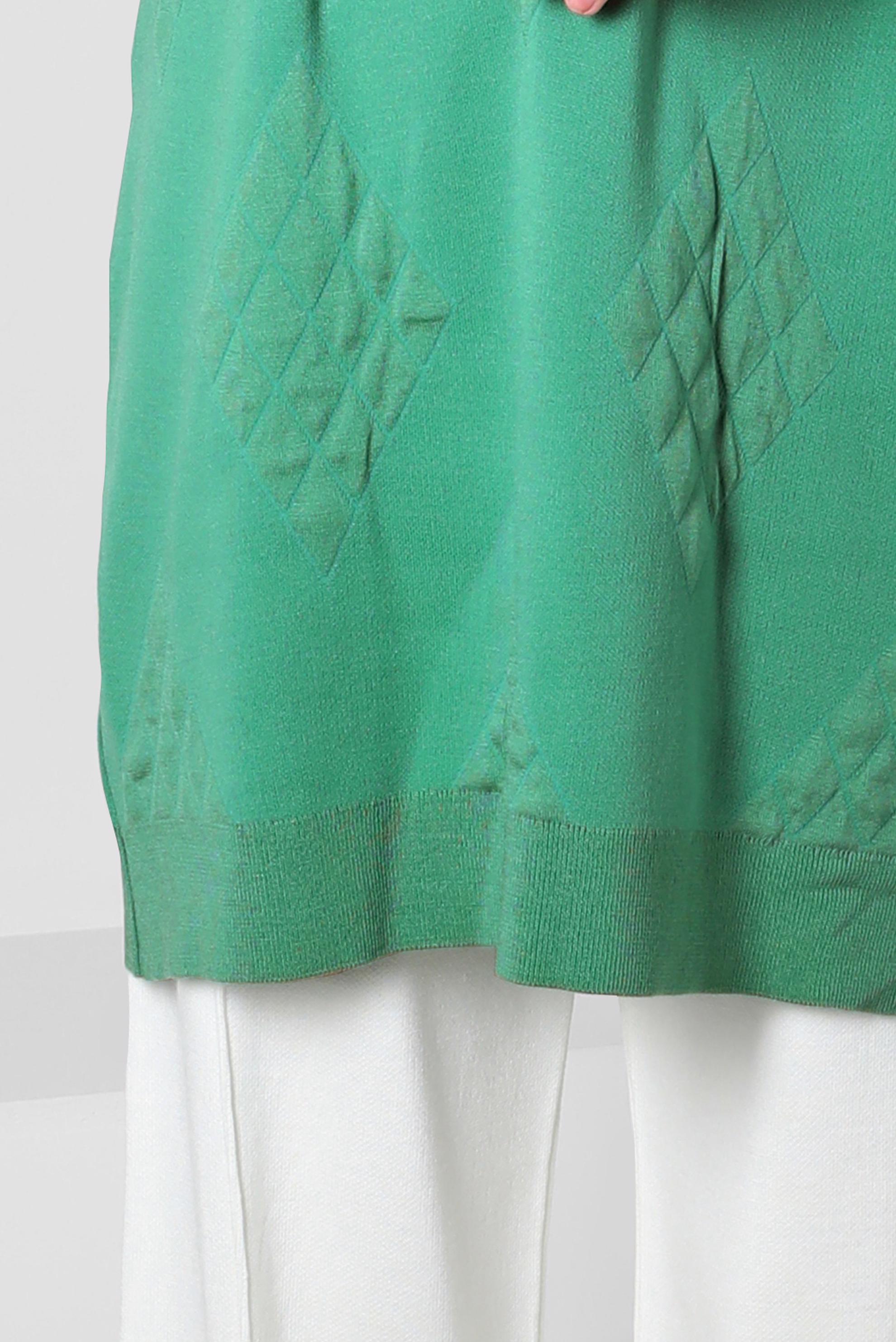 Tesettür giyim YEŞİL BOĞAZLI YAKA TRİKO TUNİK 44013