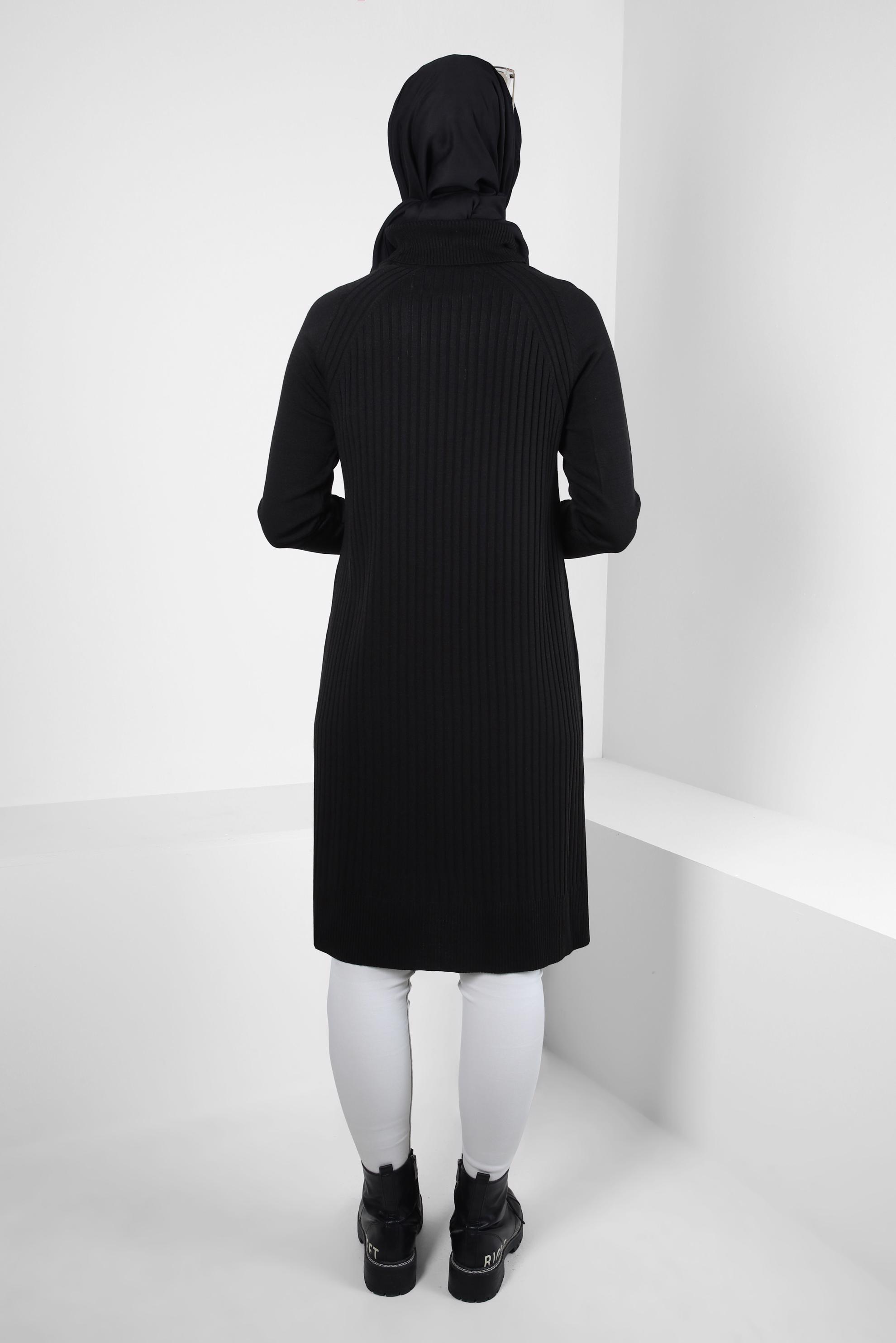 Tesettür giyim SİYAH TRİKO TUNİK 44016