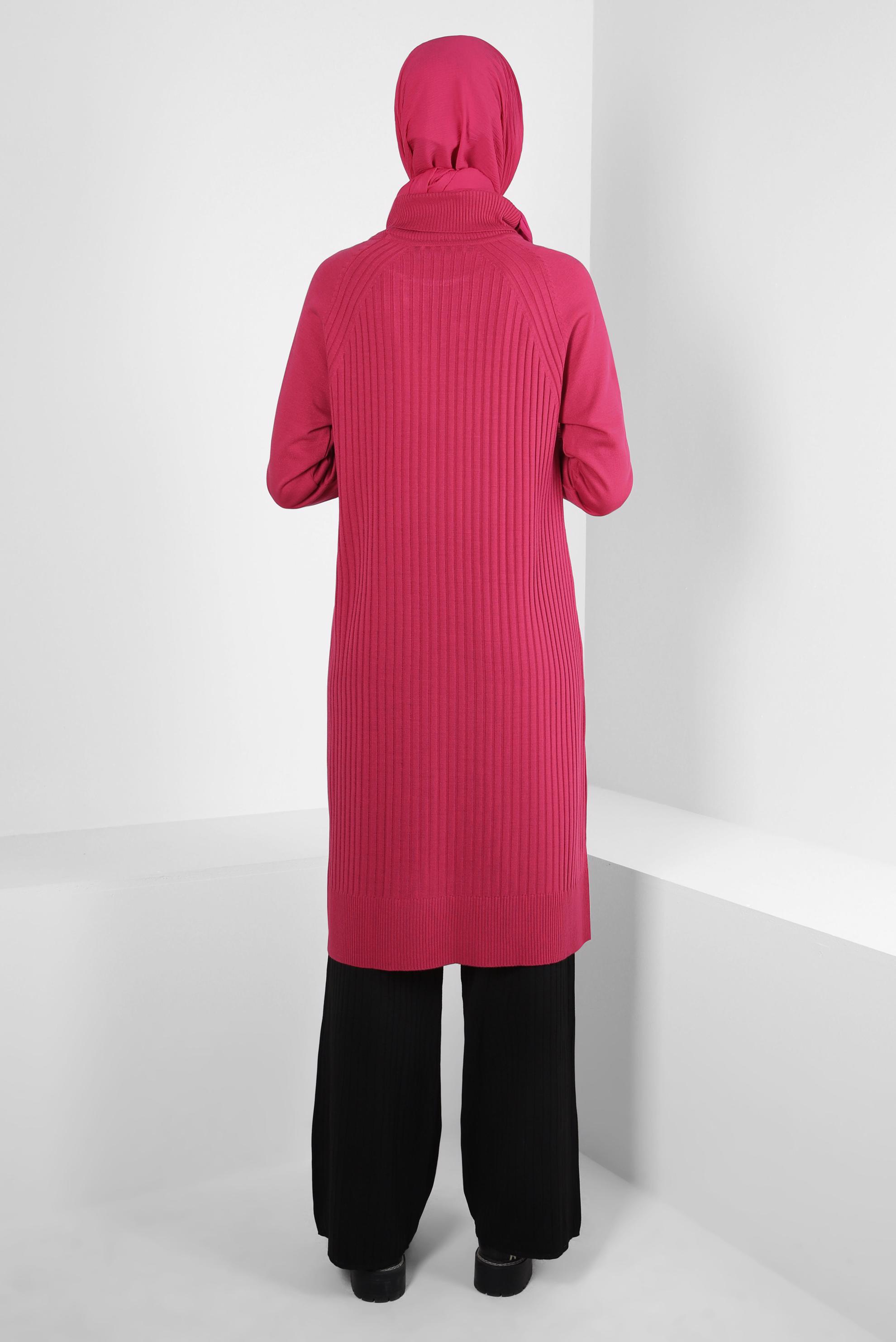 Tesettür giyim FUŞYA TRİKO TUNİK 44016