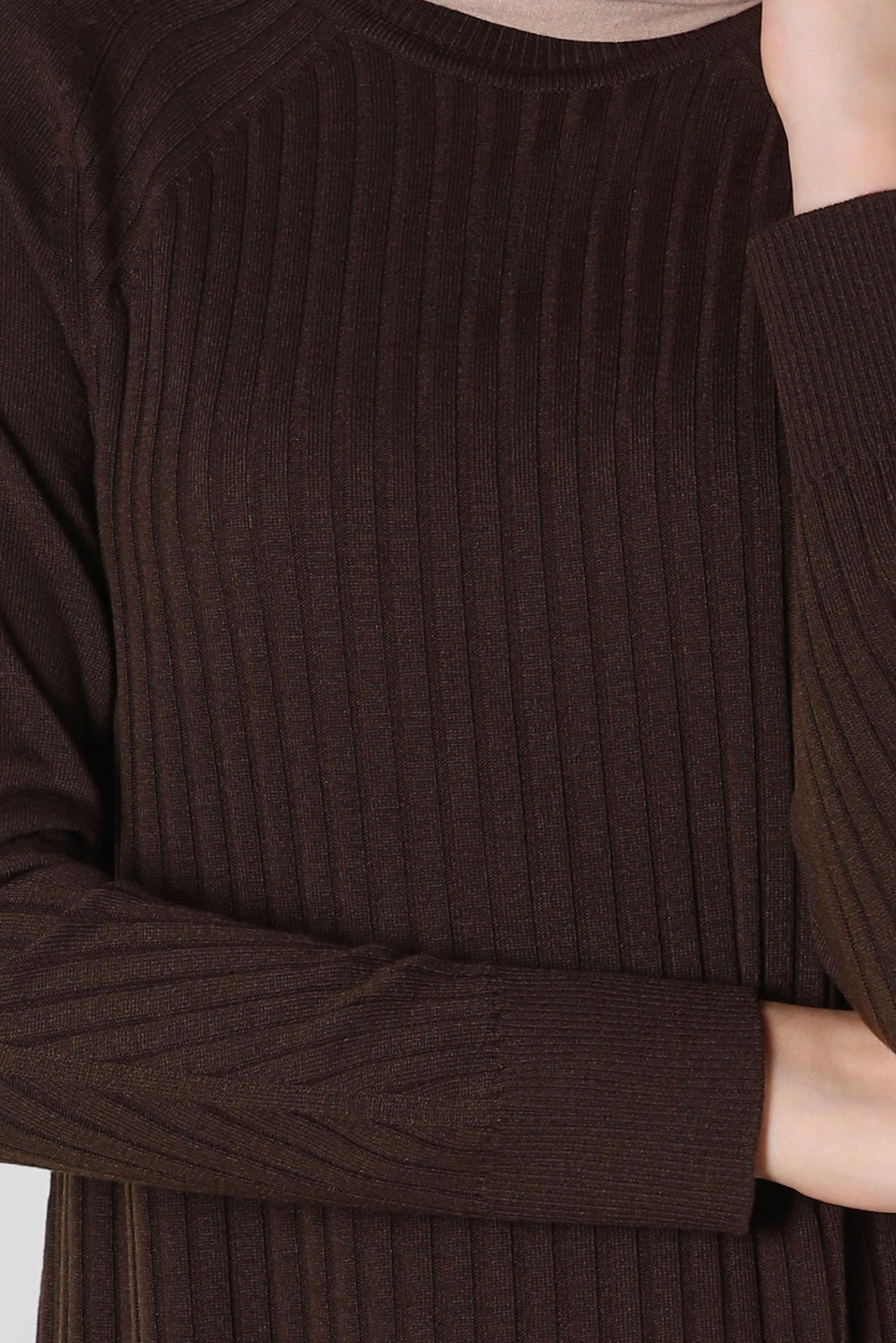 Tesettür giyim KAHVE TRİKO TUNİK 44016