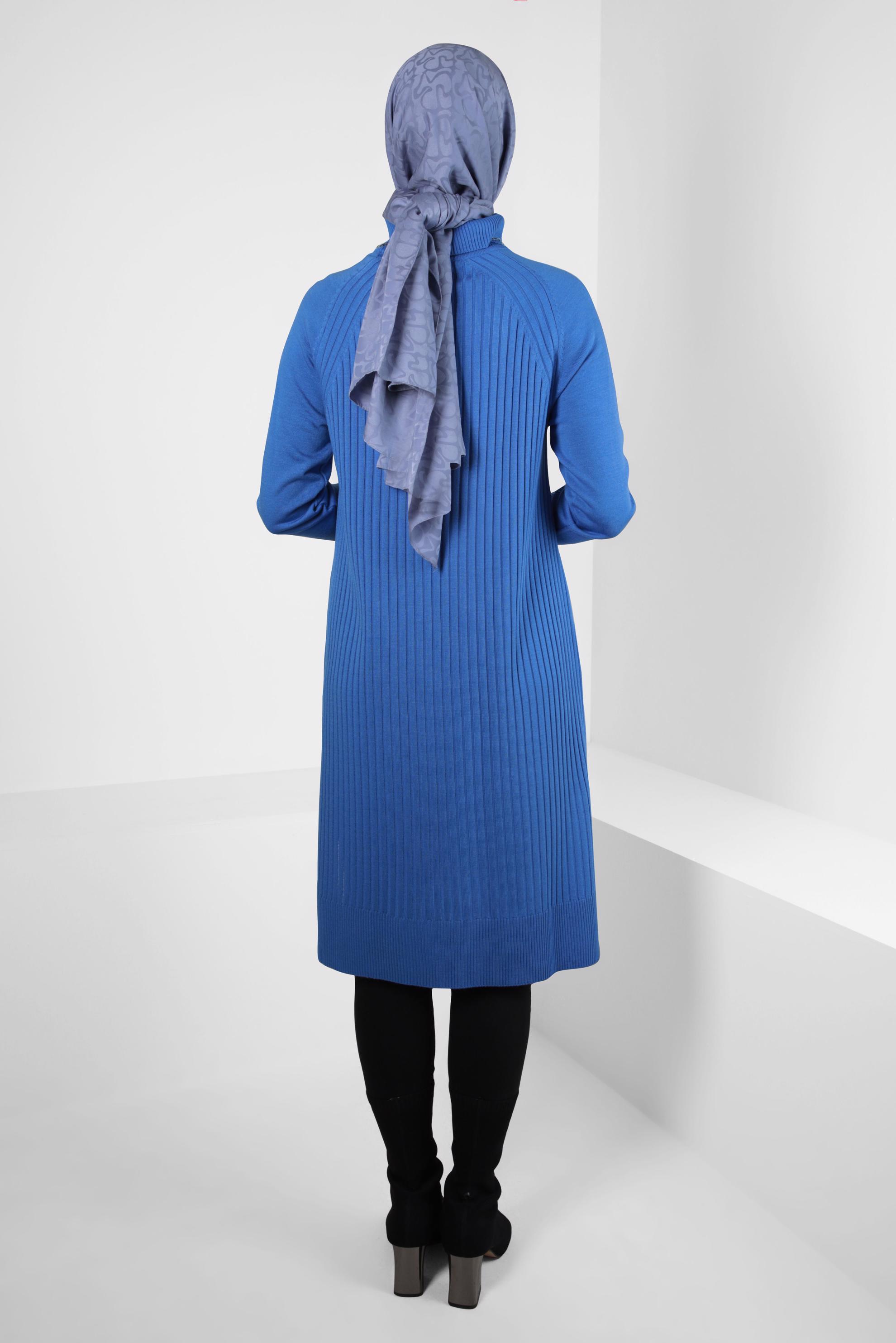 Tesettür giyim MAVİ TRİKO TUNİK 44016