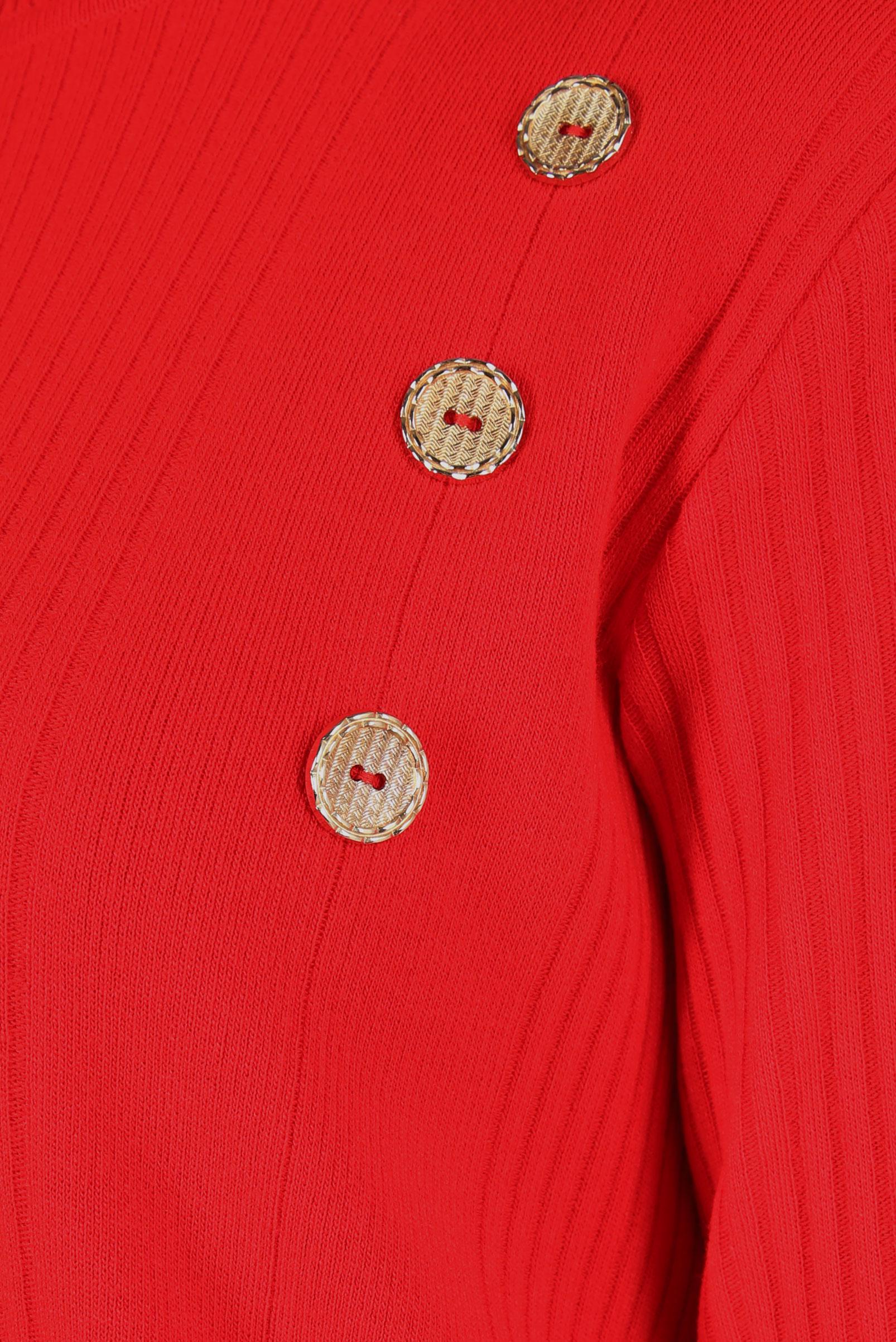 Tesettür giyim KIRMIZI BOĞAZLI YAKA TRİKO TUNİK 44017