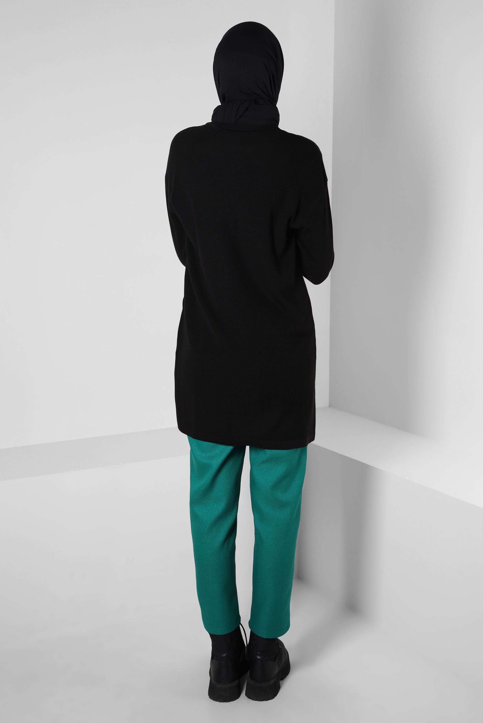 Hijab clothing BLACK KNITWEAR TUNIC 44018