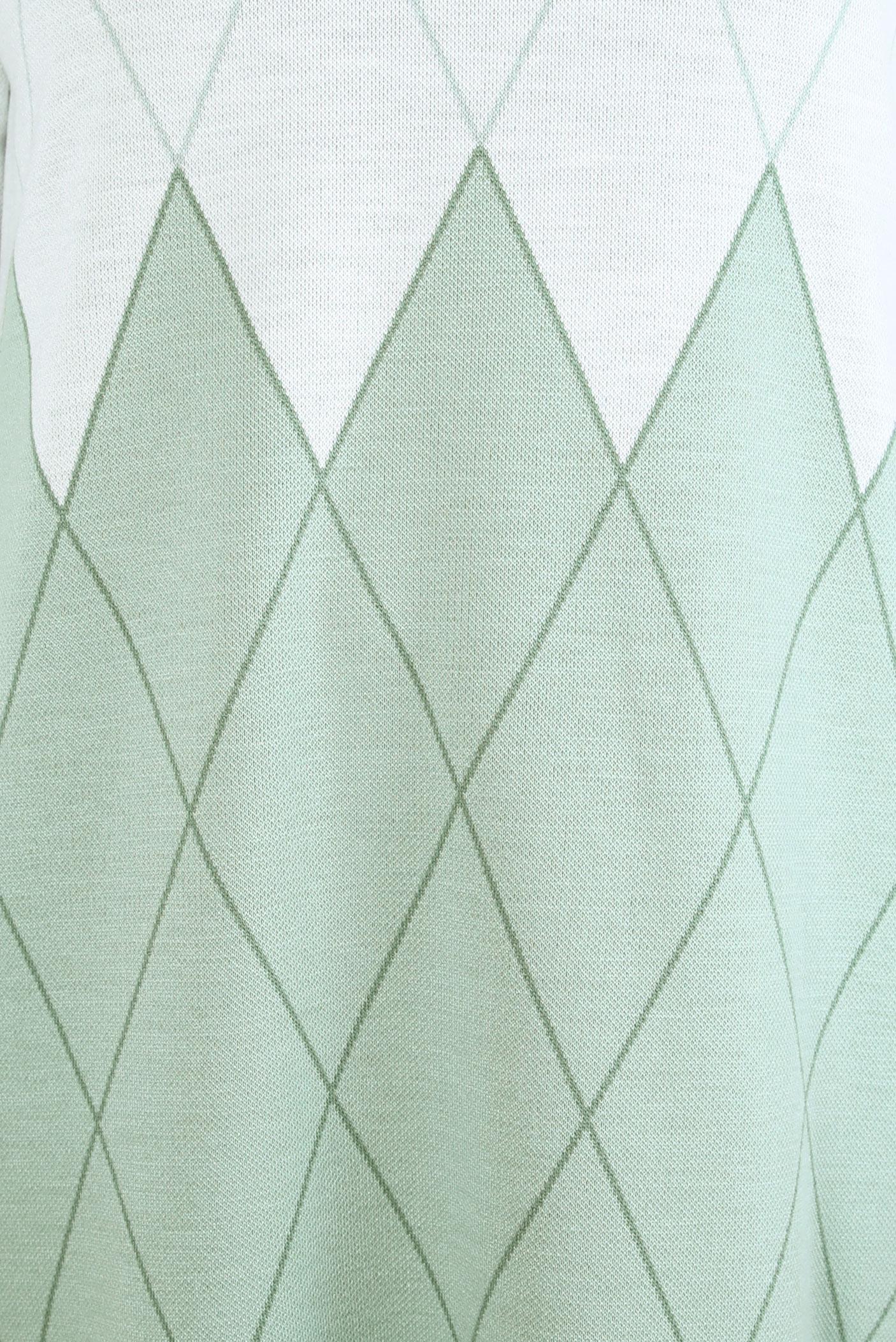 Tesettür giyim YEŞİL BAKLAVA DESENLİ TRİKO TUNİK 44021