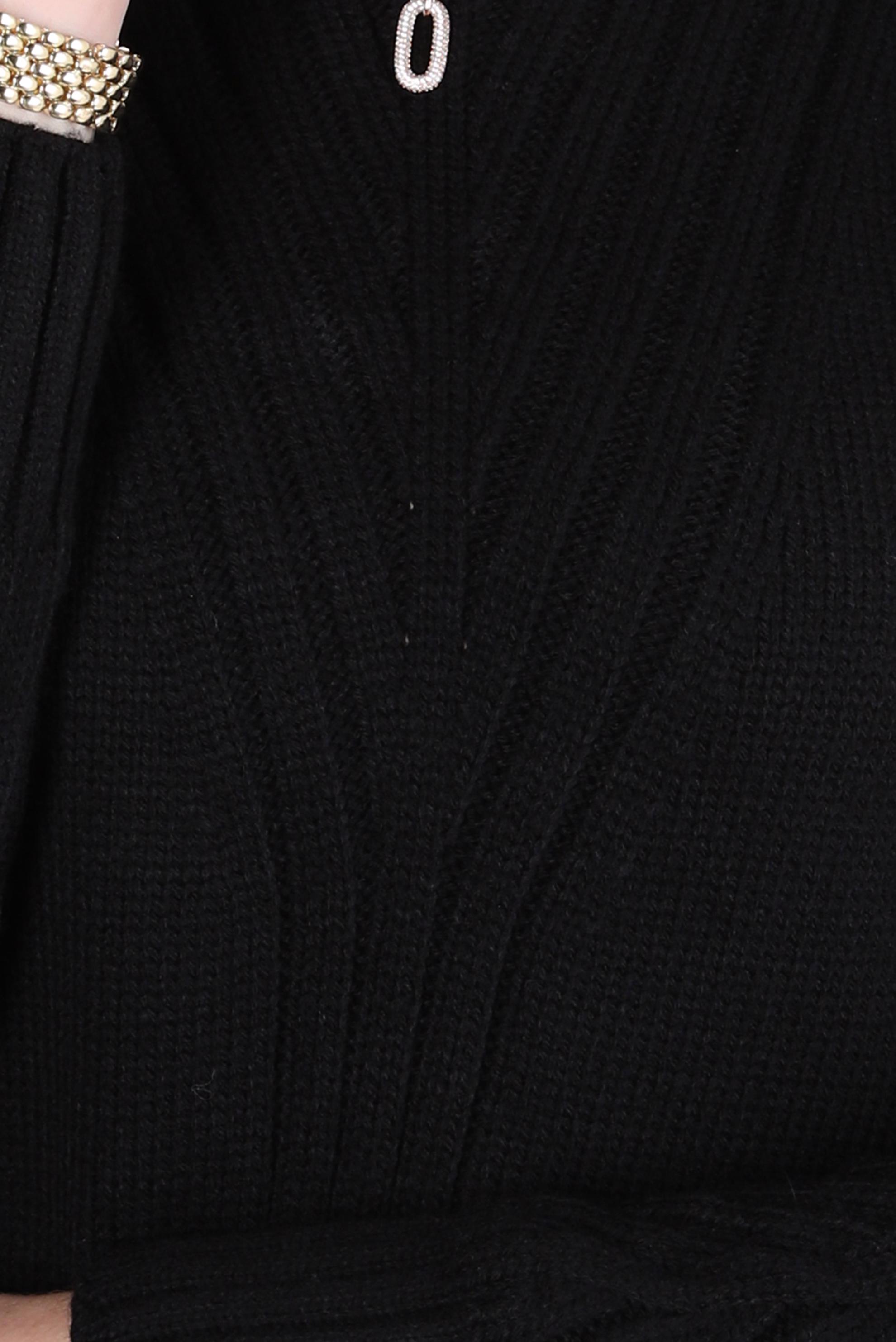 Tesettür giyim SİYAH BOĞAZLI YAKA TRİKO TUNİK 44026