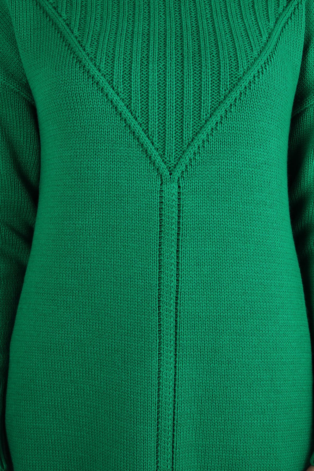 Tesettür giyim YEŞİL BOĞAZLI YAKA TRİKO TUNİK 44031