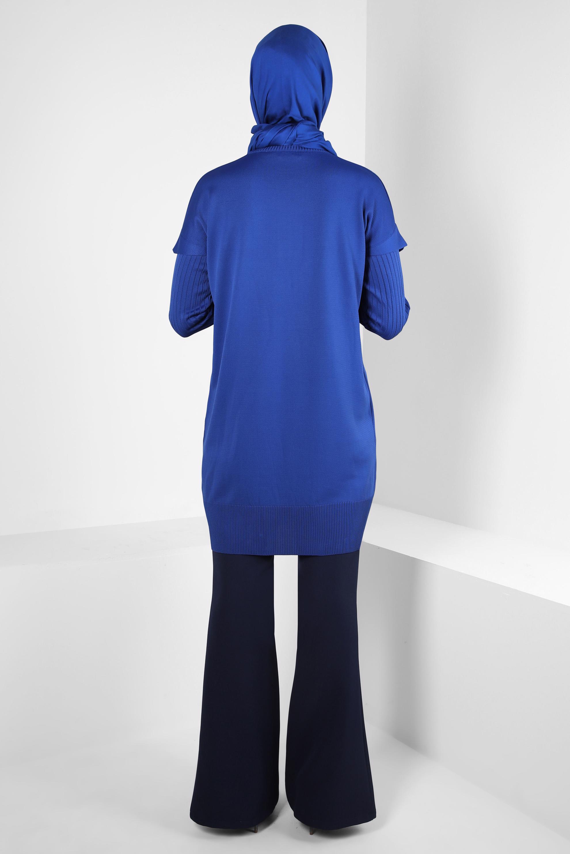 Tesettür giyim LACİVERT TRİKO TUNİK 44054