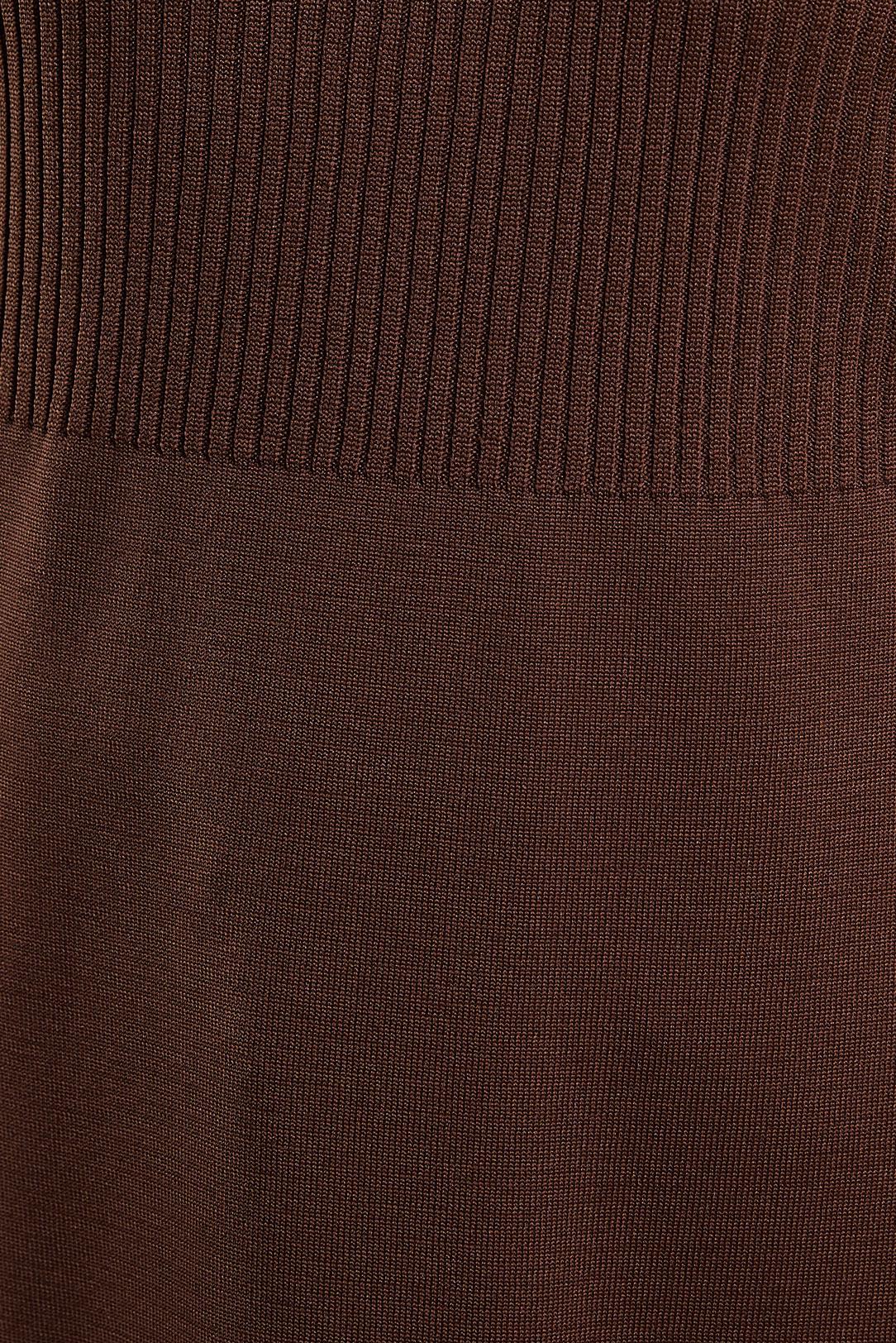 Tesettür giyim KAHVE BOĞAZLI YAKA TRİKO TUNİK 44056