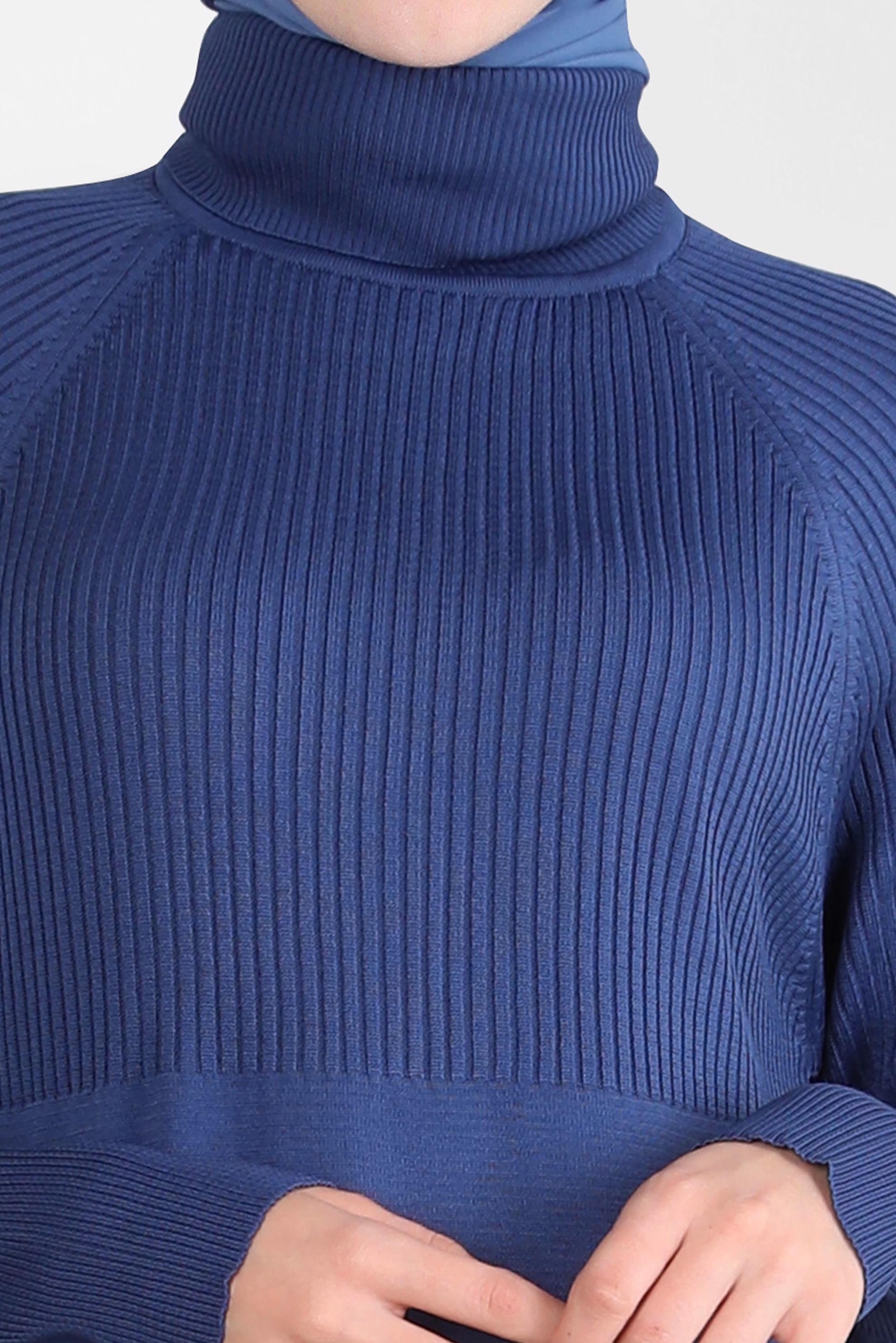 Tesettür giyim LACİVERT BOĞAZLI YAKA TRİKO TUNİK 44056