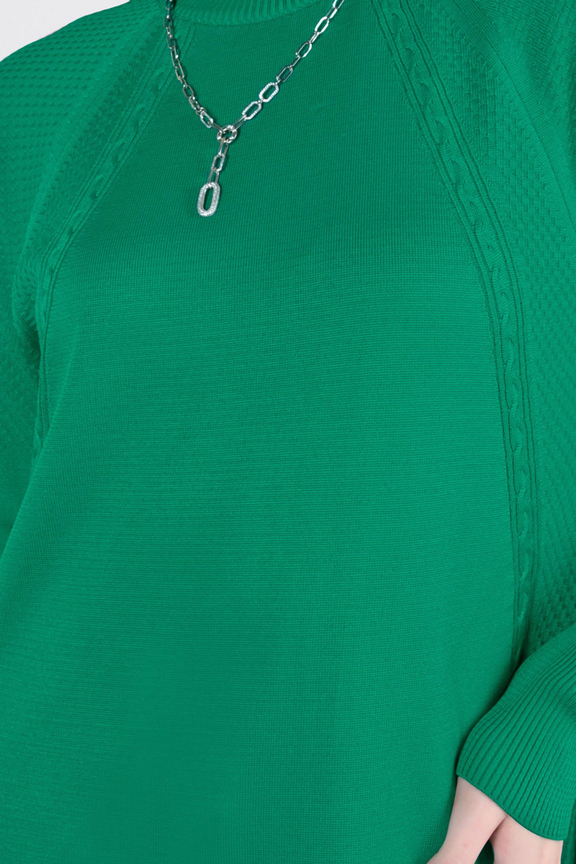 Tesettür giyim YEŞİL UZUN TRİKO TUNİK 44057