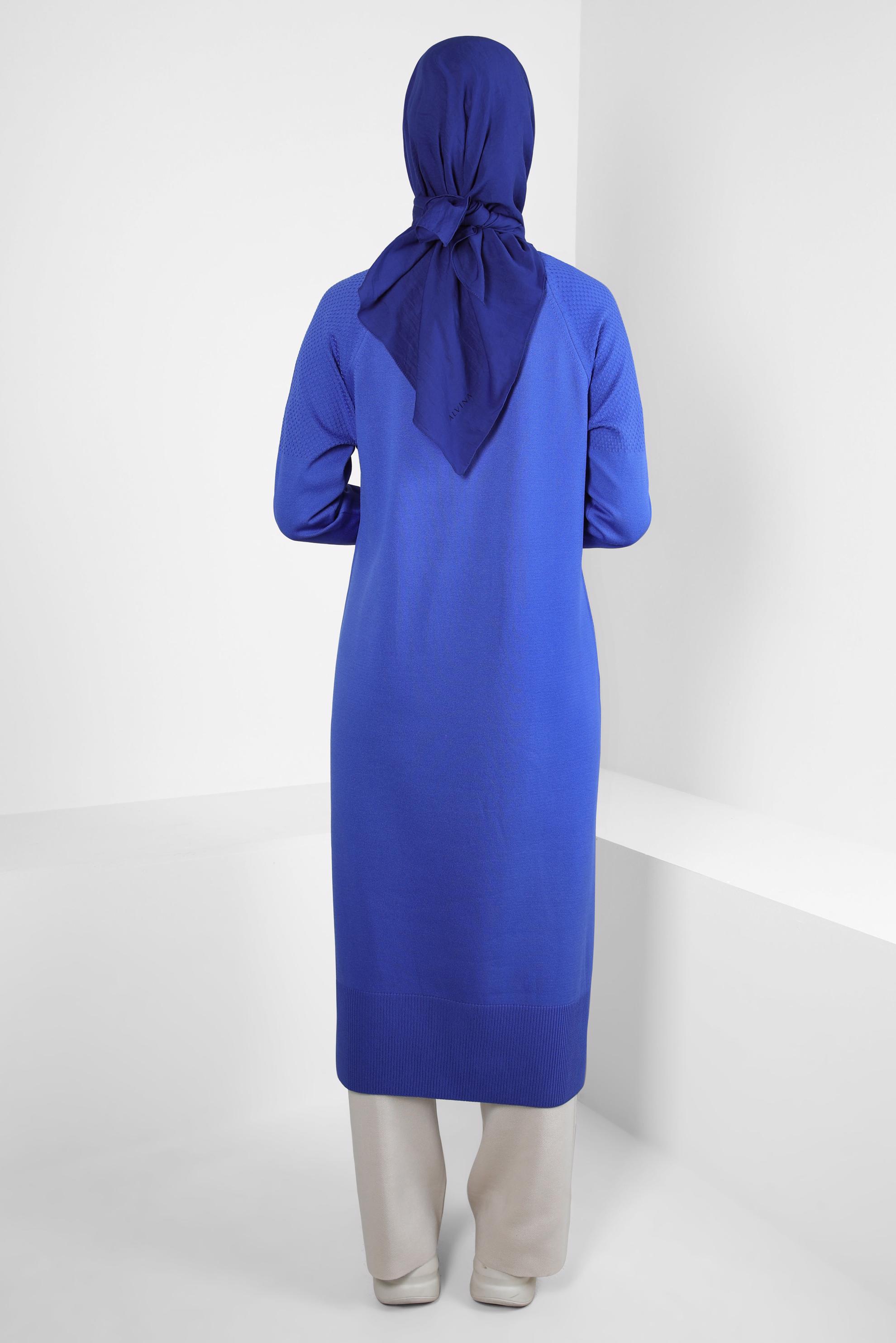 Tesettür giyim LACİVERT UZUN TRİKO TUNİK 44057