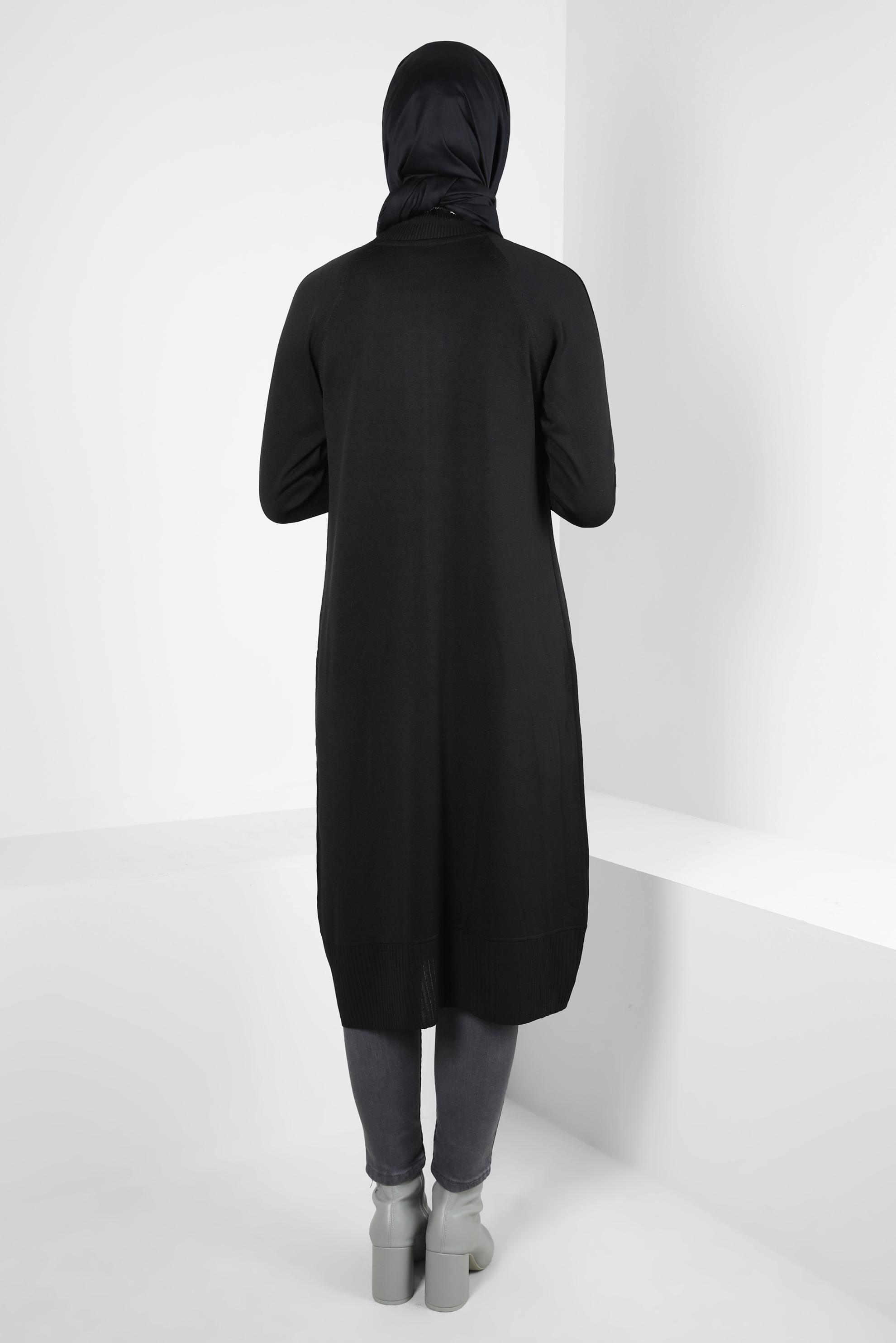 Tesettür giyim SİYAH TRİKO TUNİK 44058