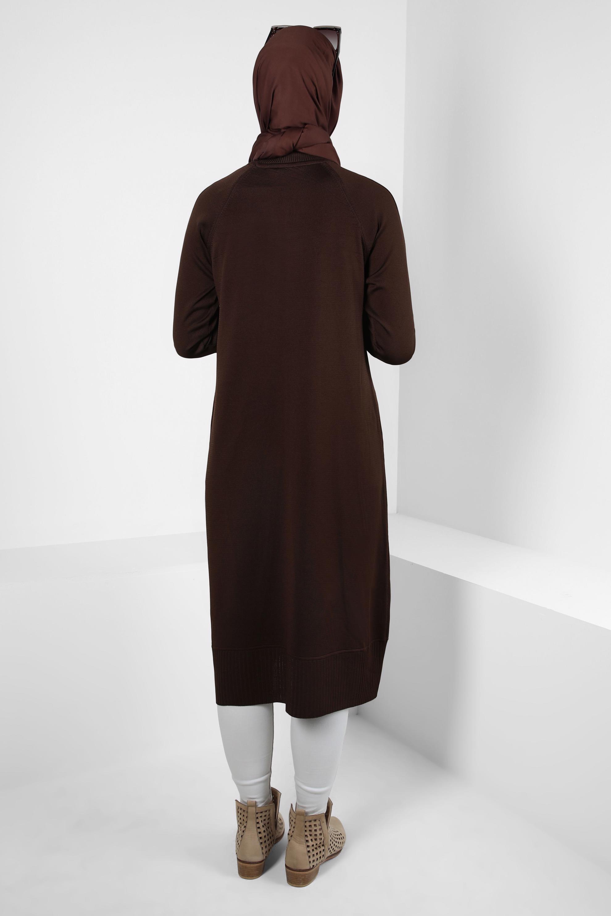 Tesettür giyim KAHVE TRİKO TUNİK 44058