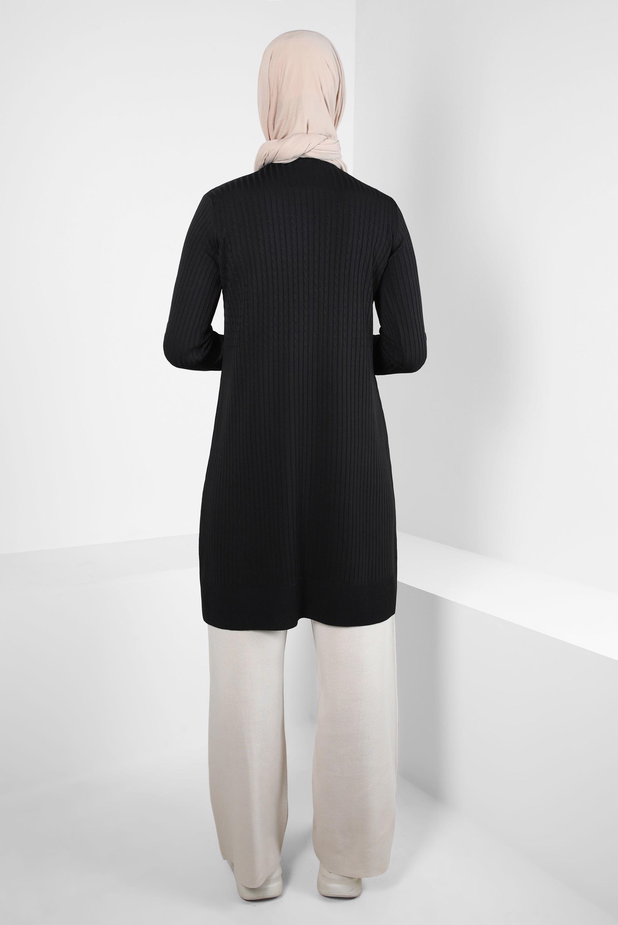 Tesettür giyim SİYAH TRİKO TUNİK 44059