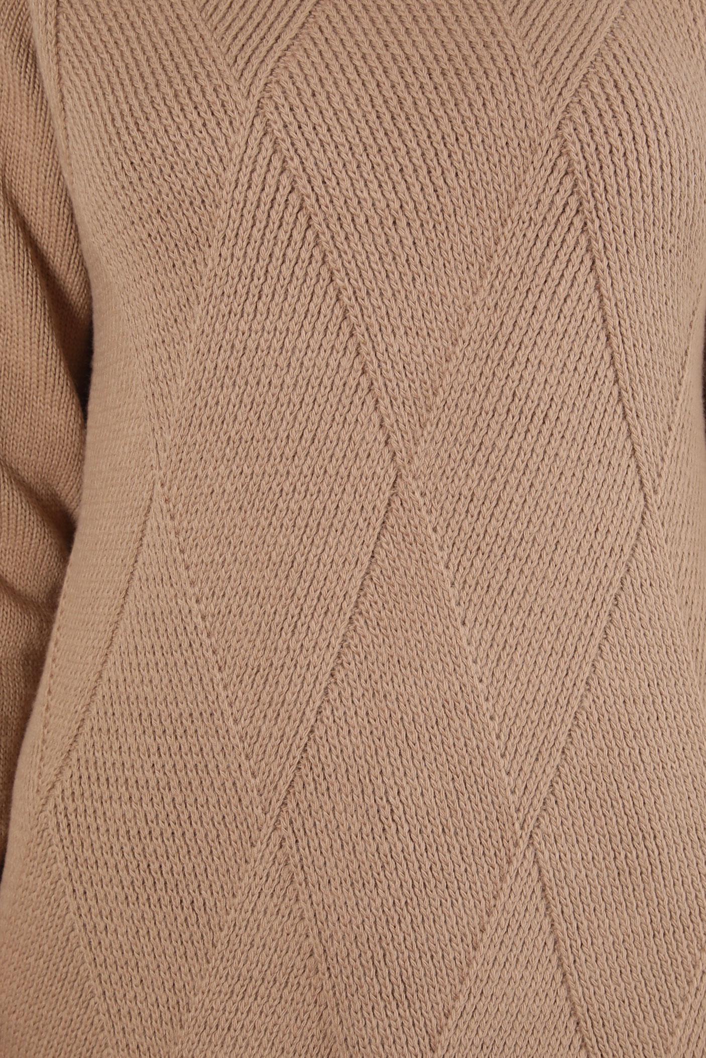 Tesettür giyim KAHVE BOĞAZLI YAKA TRİKO TUNİK 44061