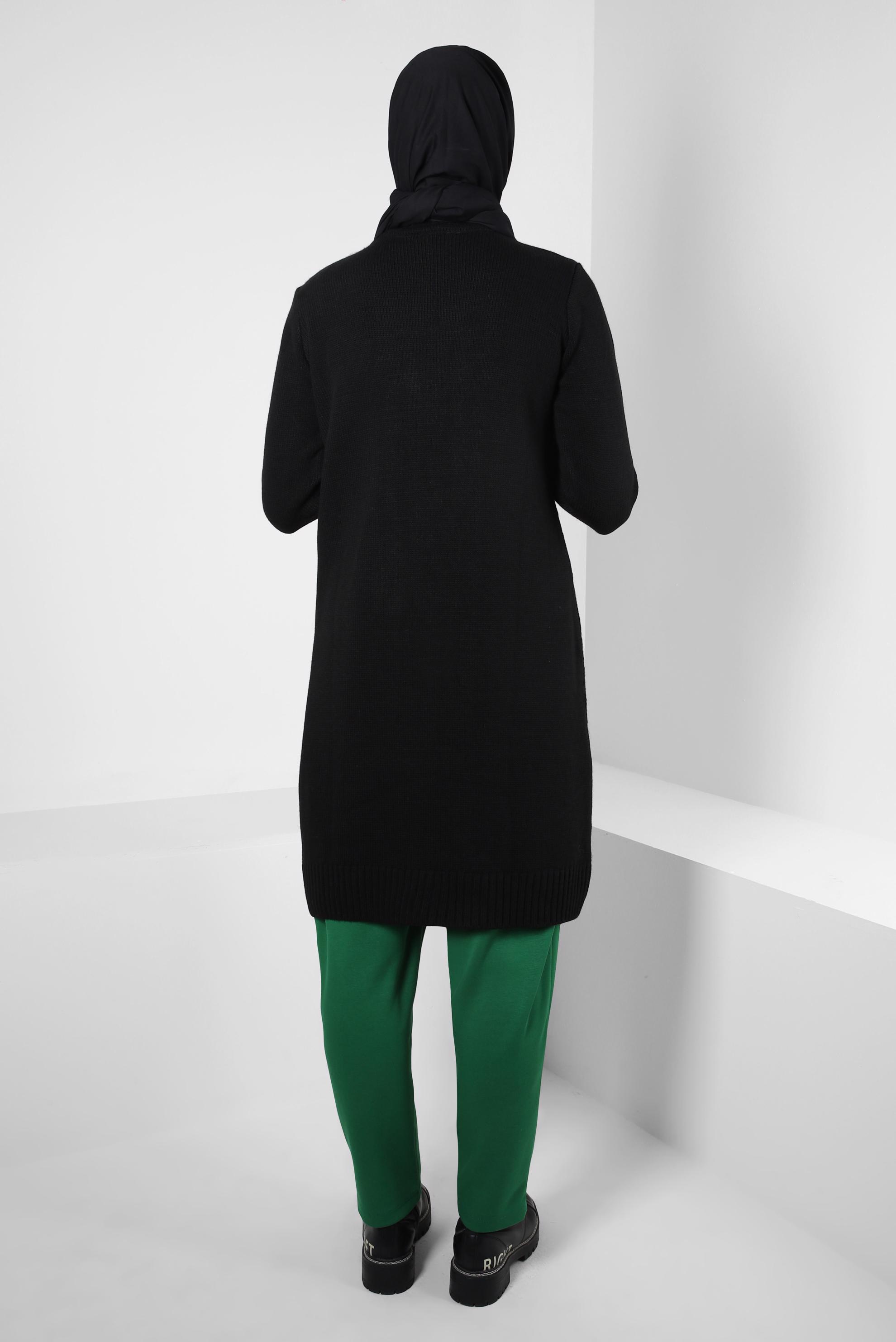 Tesettür giyim SİYAH TRİKO TUNİK 44062