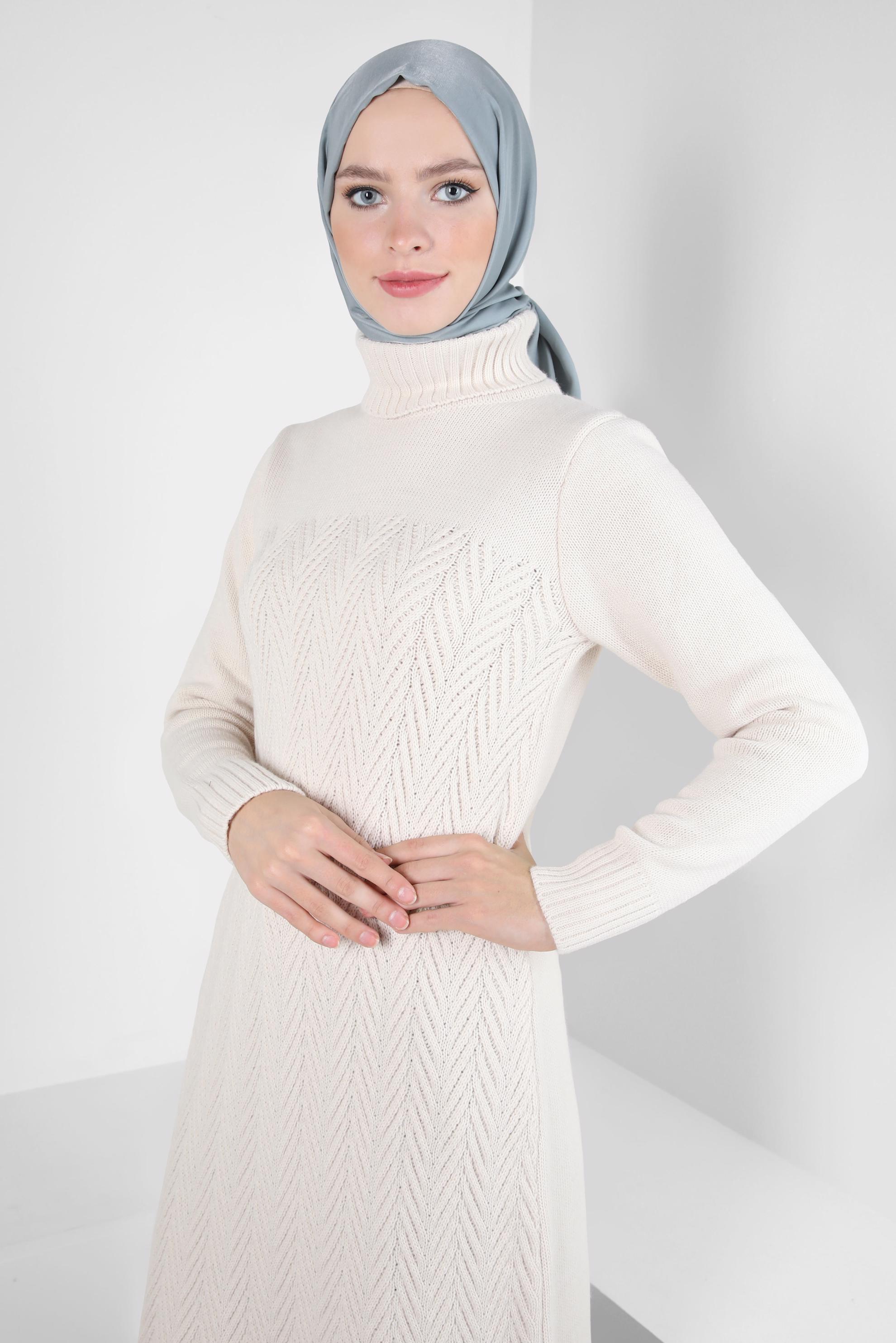 Tesettür giyim BEJ TRİKO TUNİK 44062