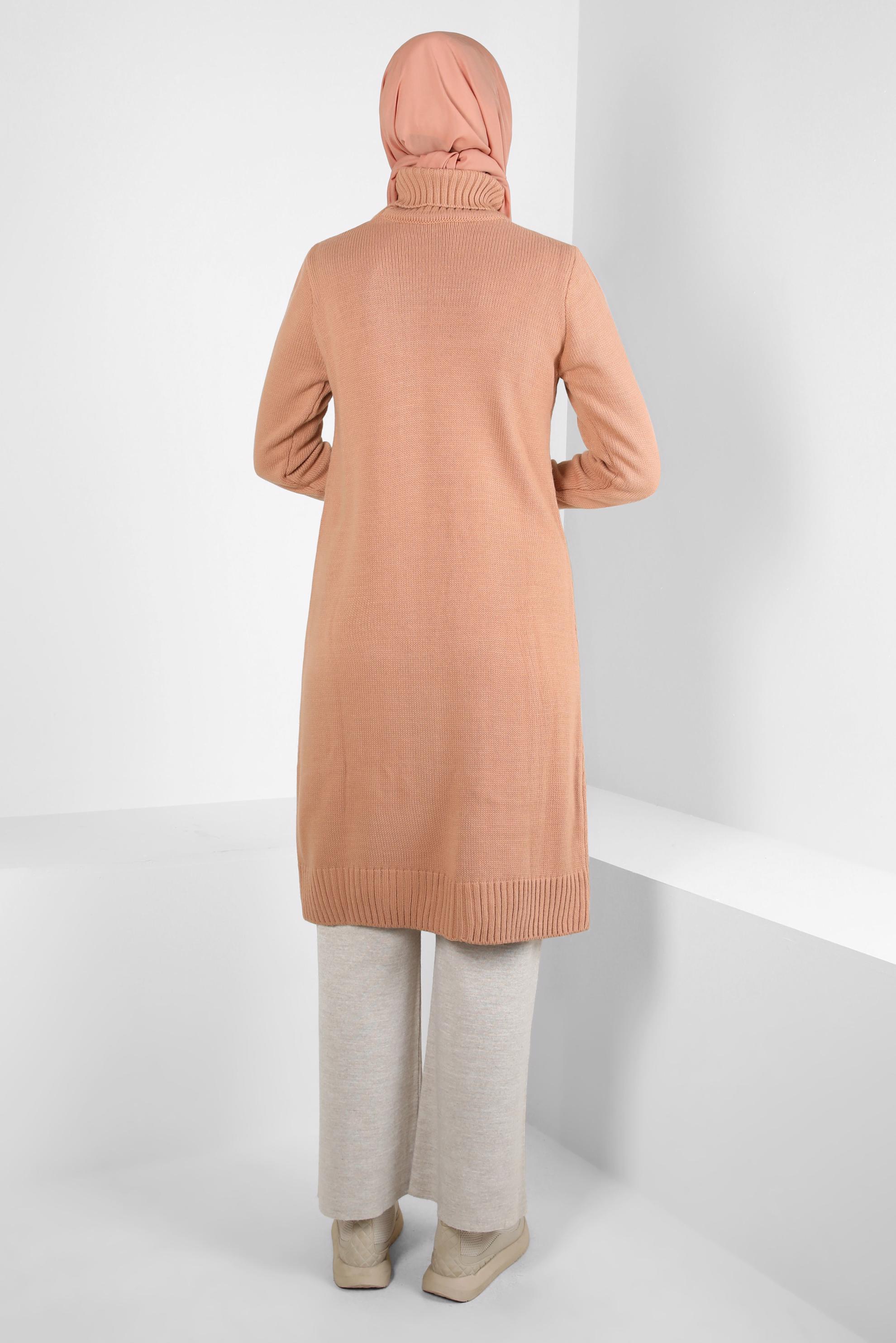 Tesettür giyim PUDRA TRİKO TUNİK 44062