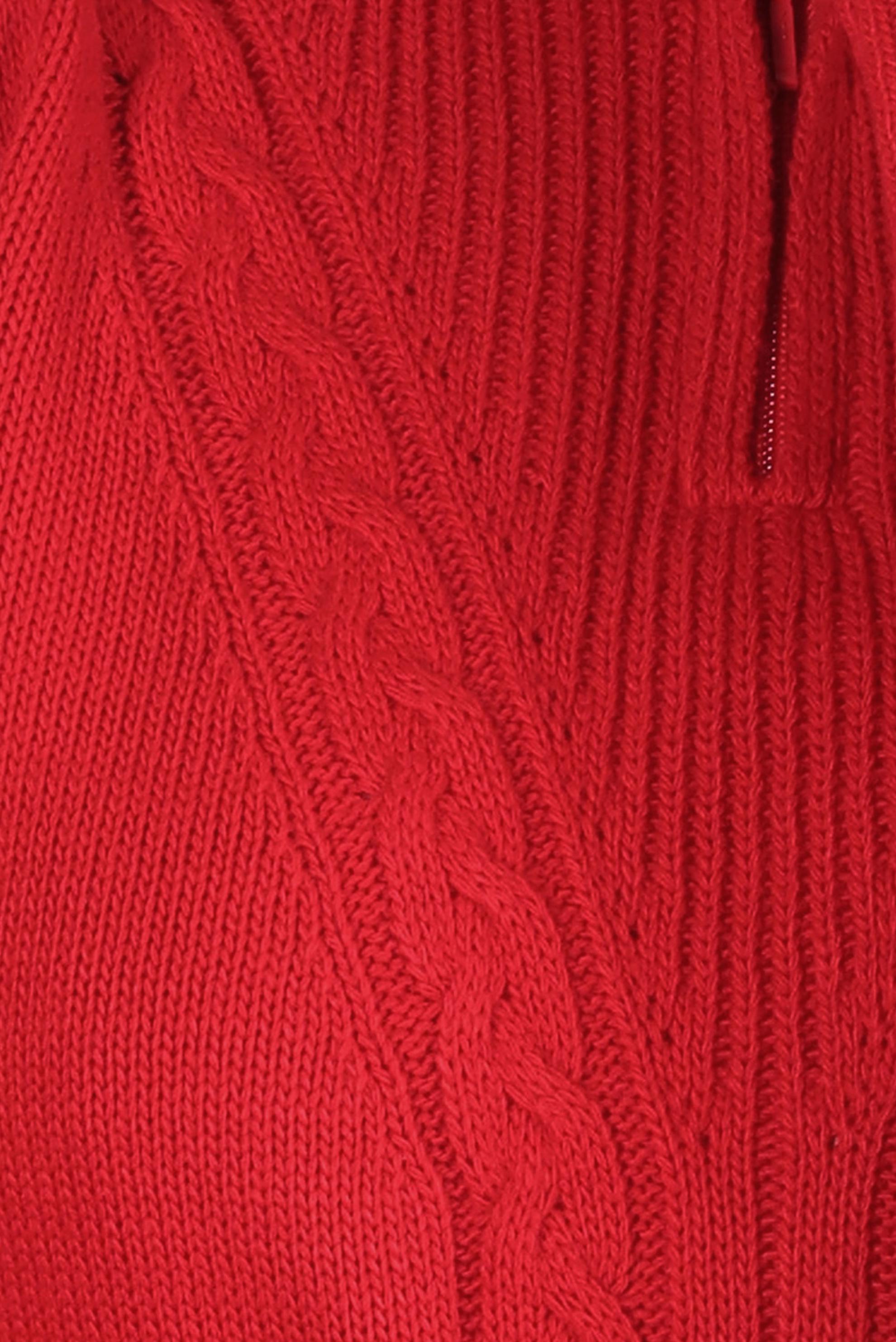 Tesettür giyim KIRMIZI FERMUARLI YAKA TRİKO TUNİK 44064