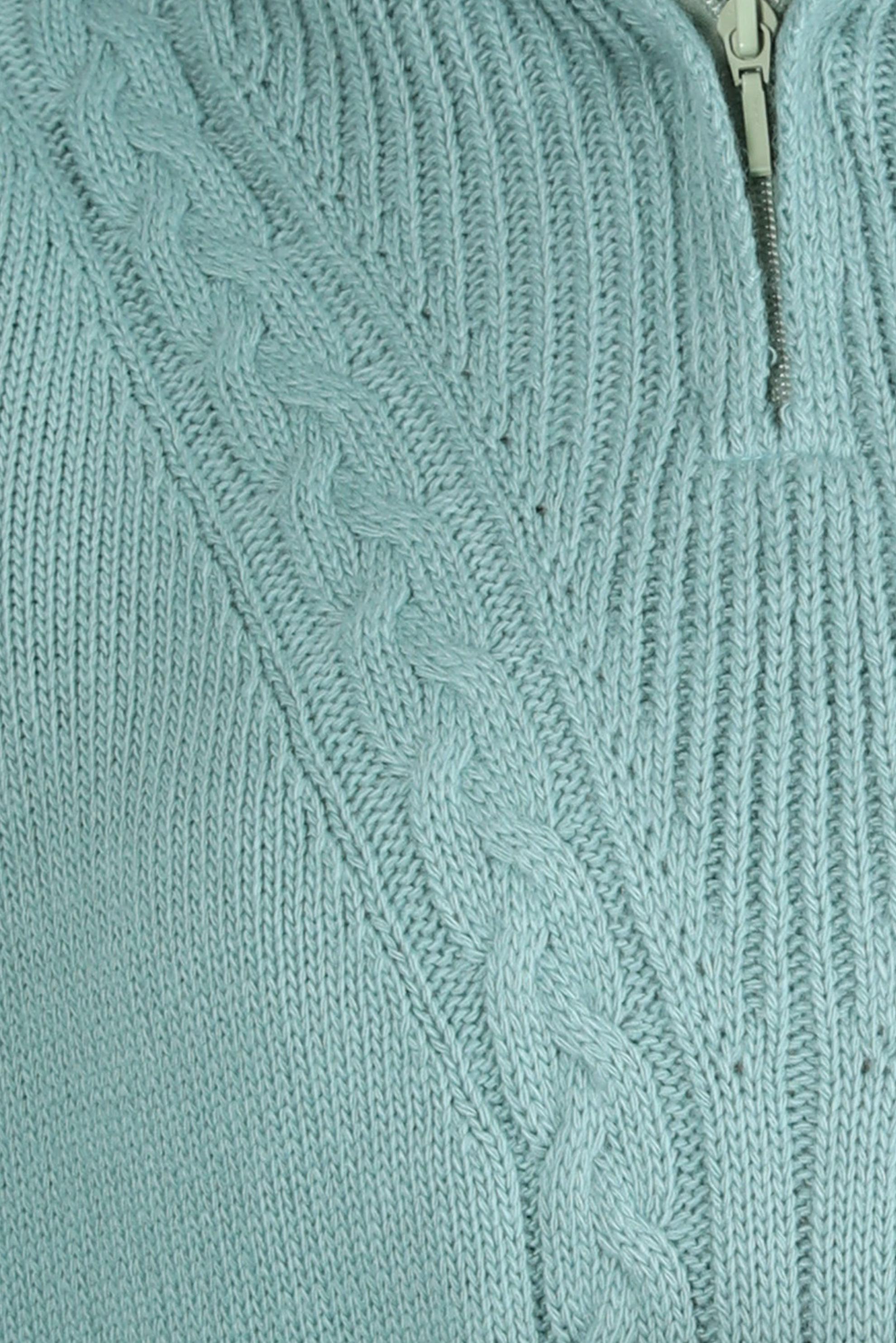 Tesettür giyim MAVİ FERMUARLI YAKA TRİKO TUNİK 44064