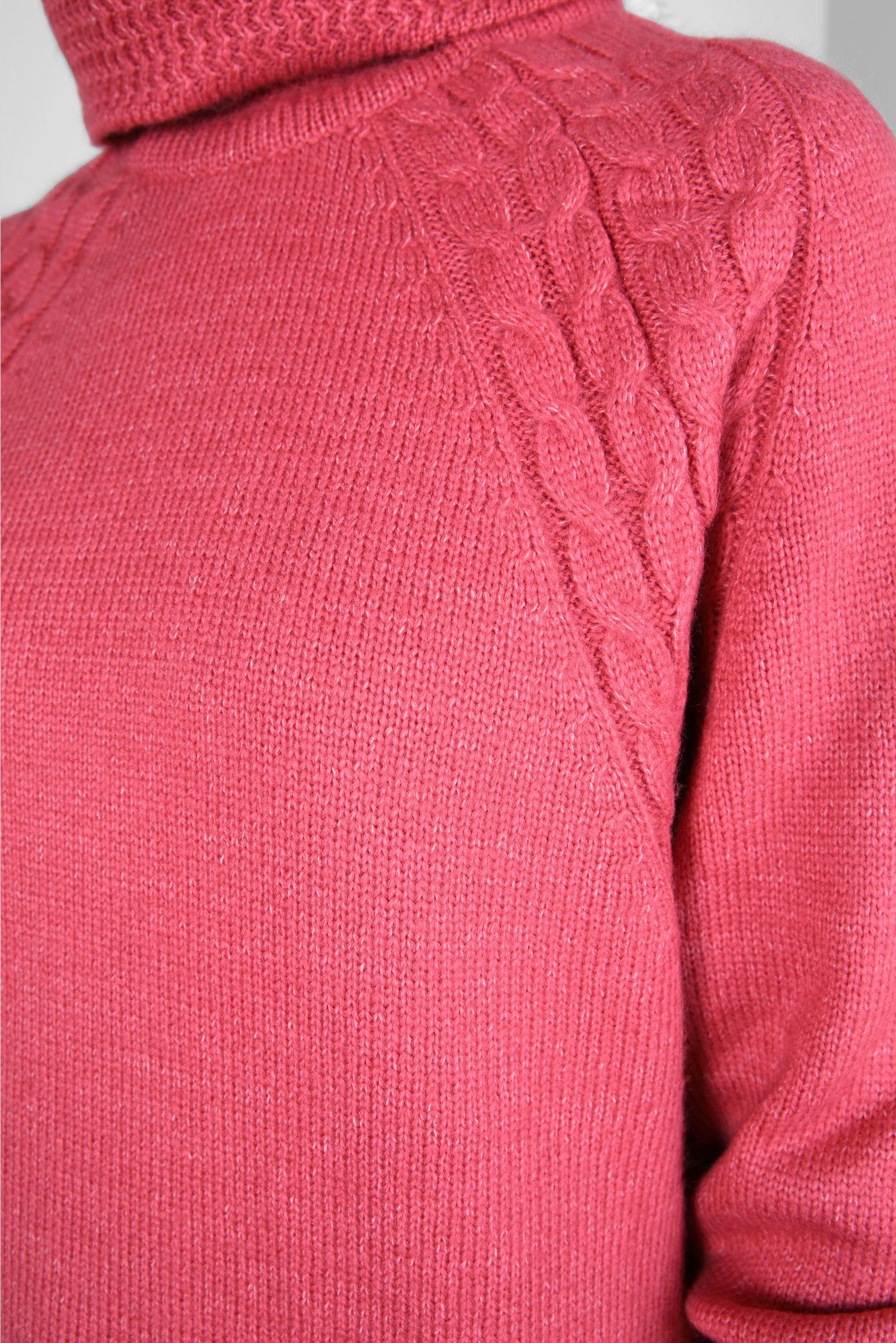 Tesettür giyim FUŞYA BOĞAZLI YAKA TRİKO TUNİK 44065