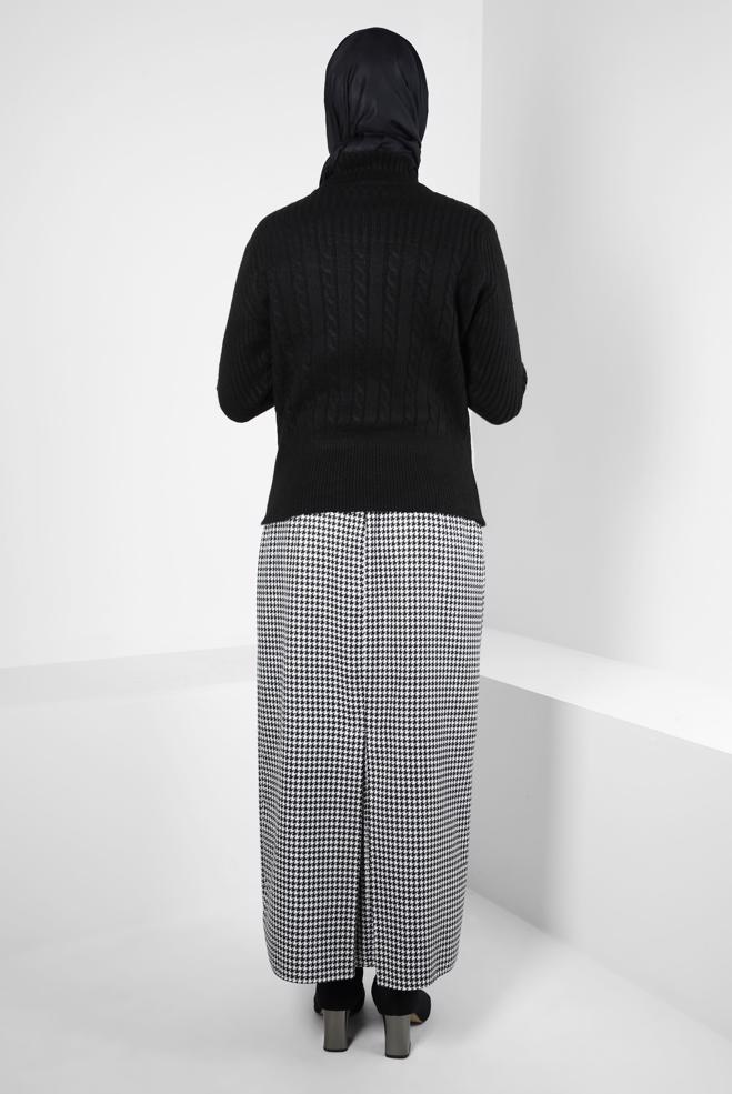 Vêtements hijab NOIR PULL EN MAILLE À COL ROULÉ 44069 - ALVİNA