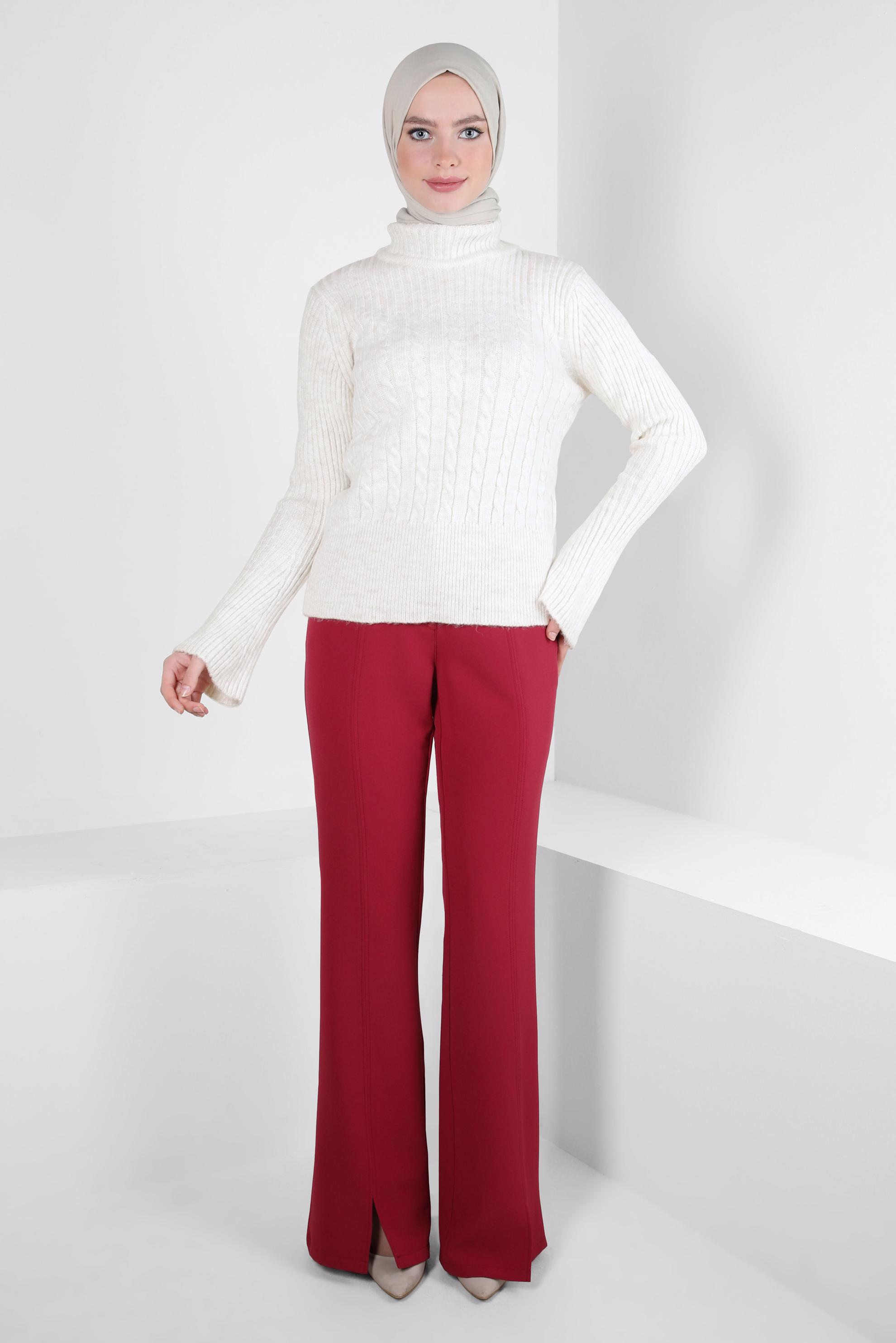 Hijab clothing WHITE TURTLENECK KNITWEAR SWEATER 44069