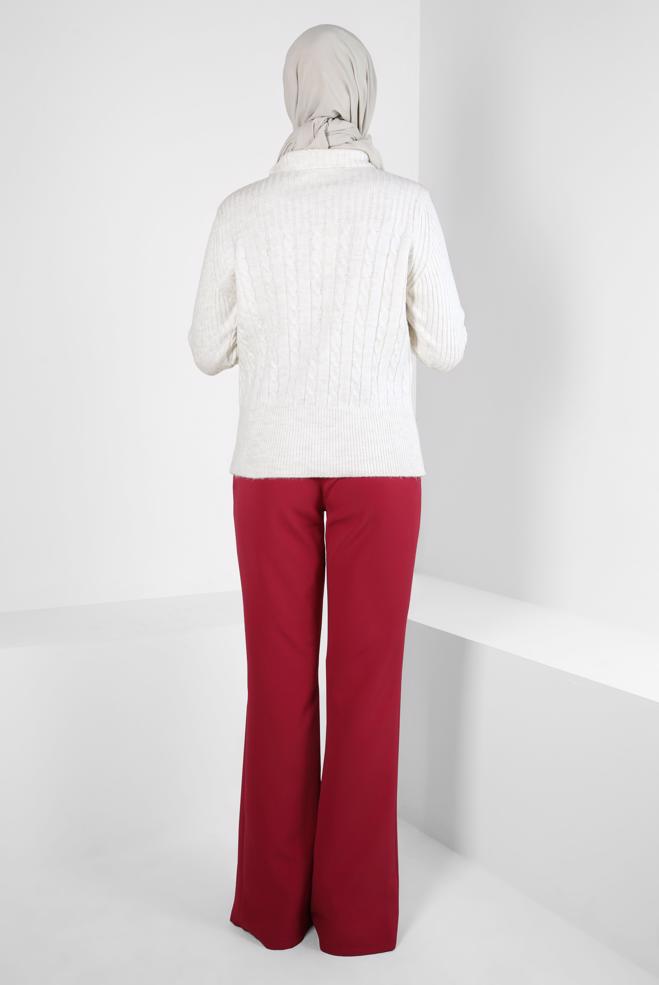 Vêtements hijab BLANC PULL EN MAILLE À COL ROULÉ 44069 - ALVİNA