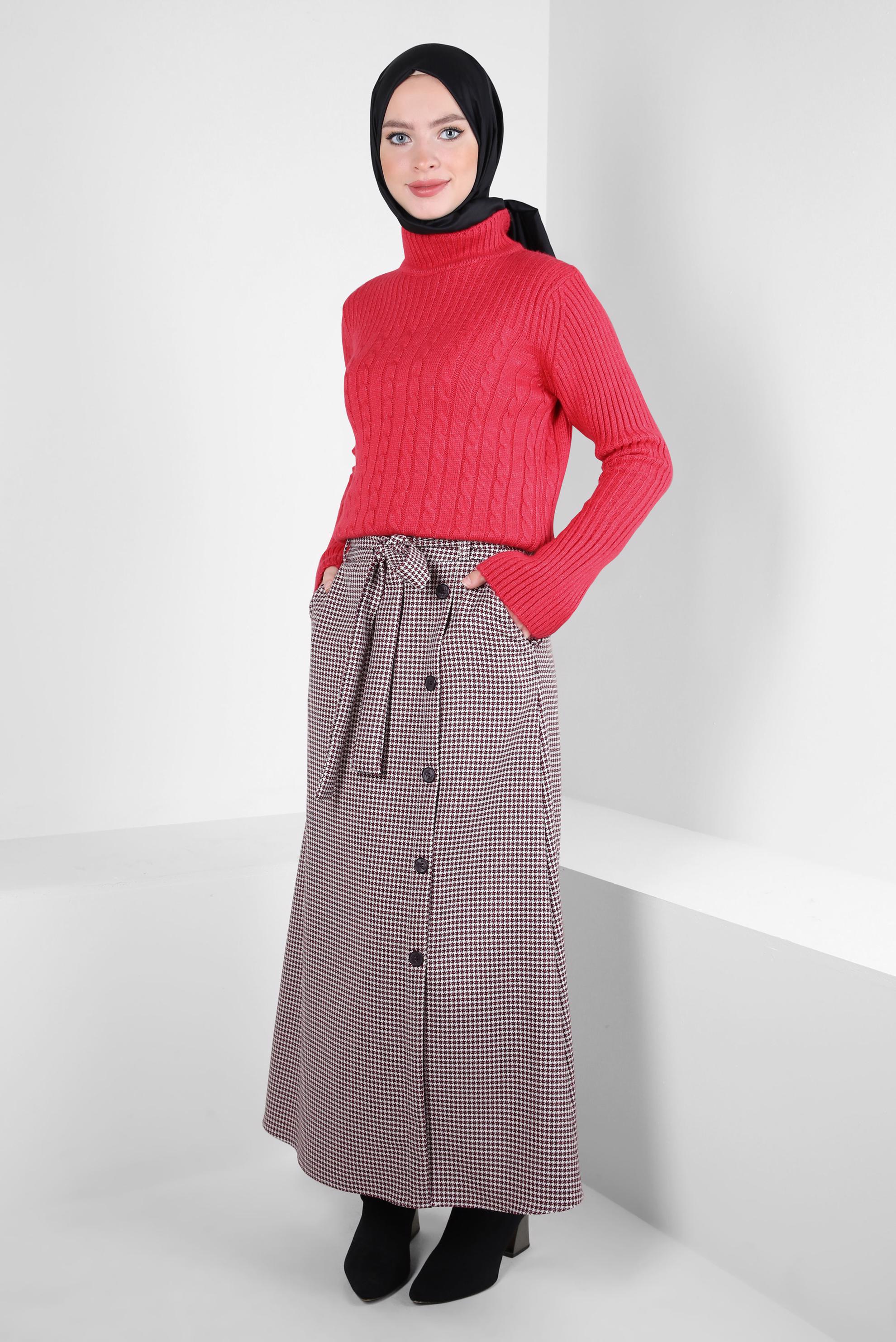 Hijab clothing FUCHSIA TURTLENECK KNITWEAR SWEATER 44069