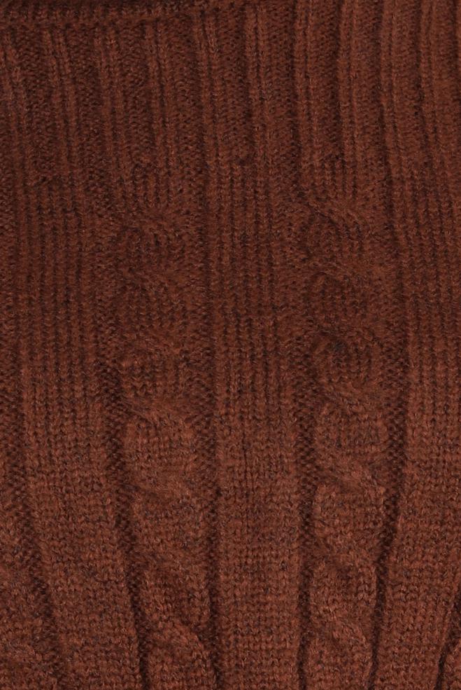 Vêtements hijab BRUN PULL EN MAILLE À COL ROULÉ 44069 - ALVİNA