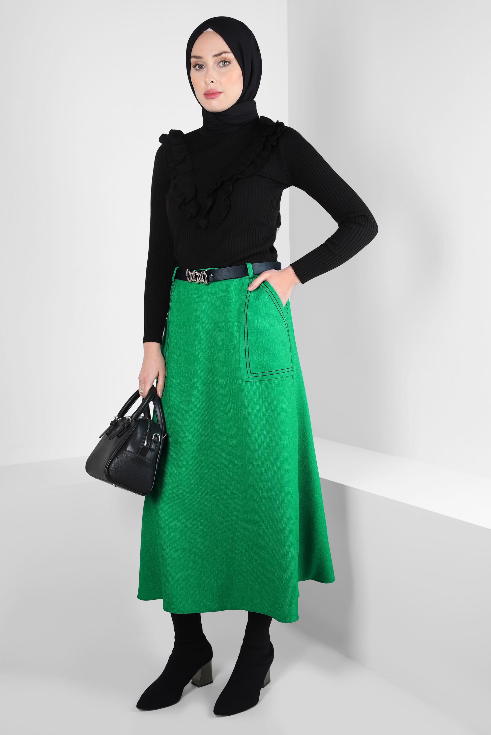 Vêtements hijab NOIR PULL DÉTAIL VOLANT 44070