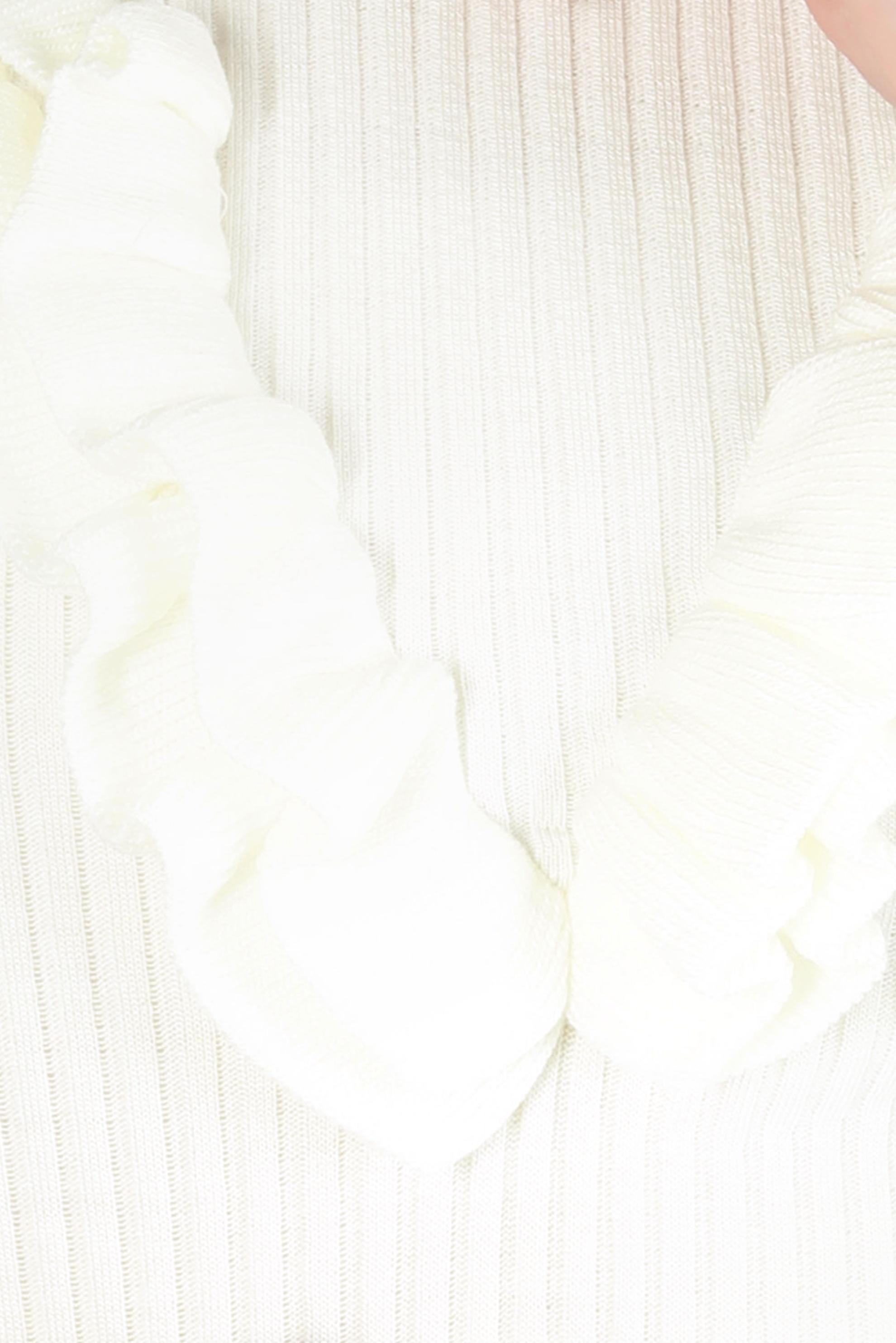 Tesettür giyim BEYAZ FIRFIR DETAYLI KAZAK 44070