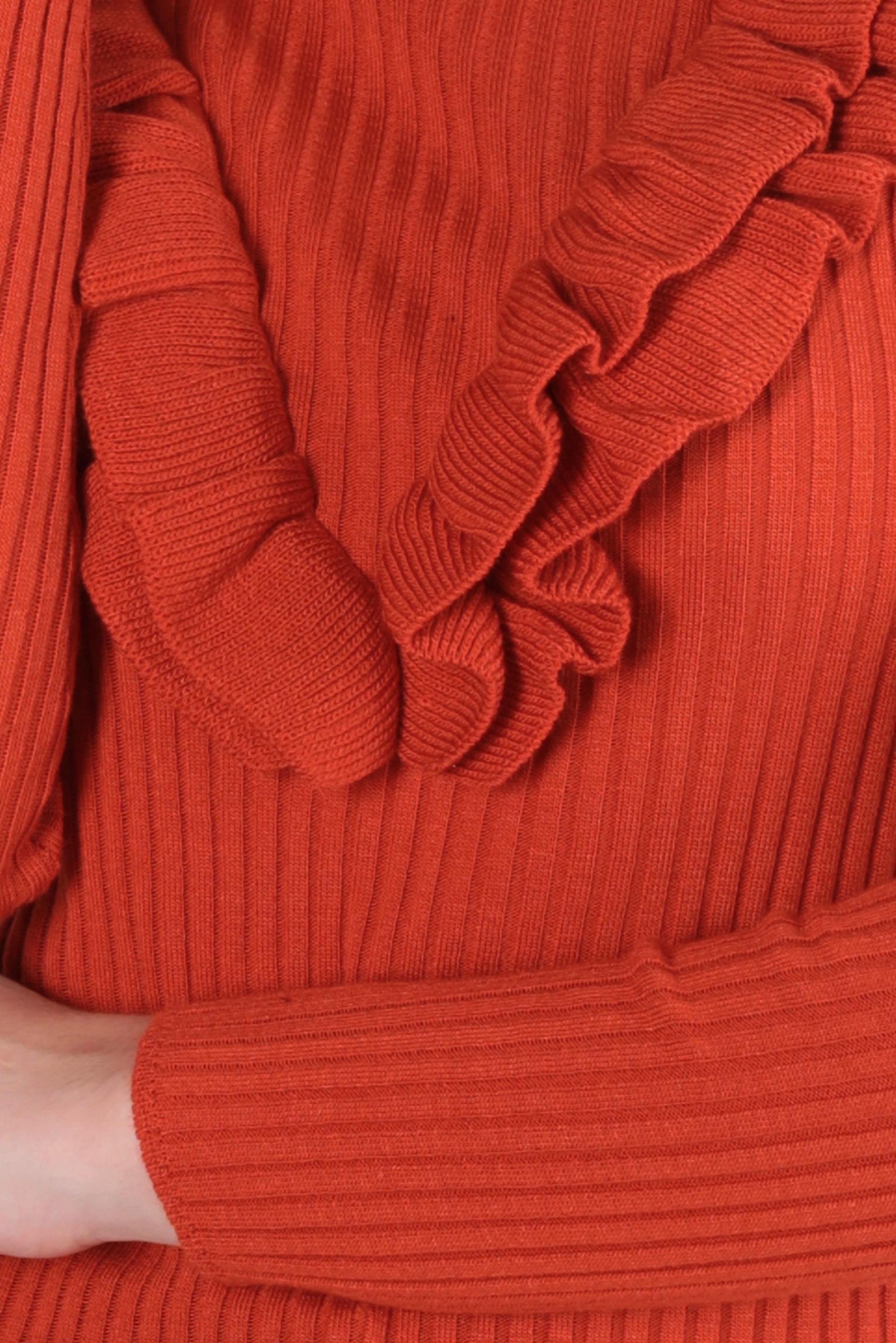 Hijab clothing ORANGE RUFFLE DETAIL SWEATER 44070