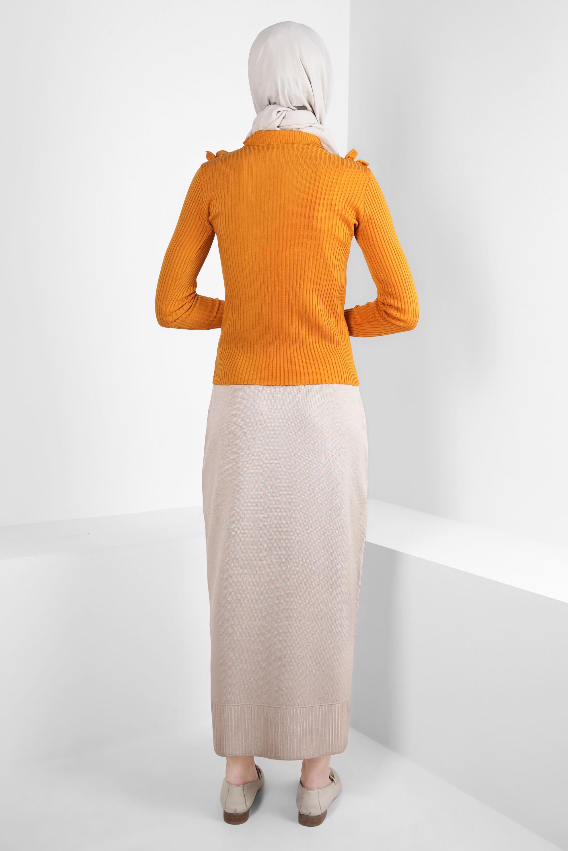 Hijab clothing YELLOW RUFFLE DETAIL SWEATER 44070