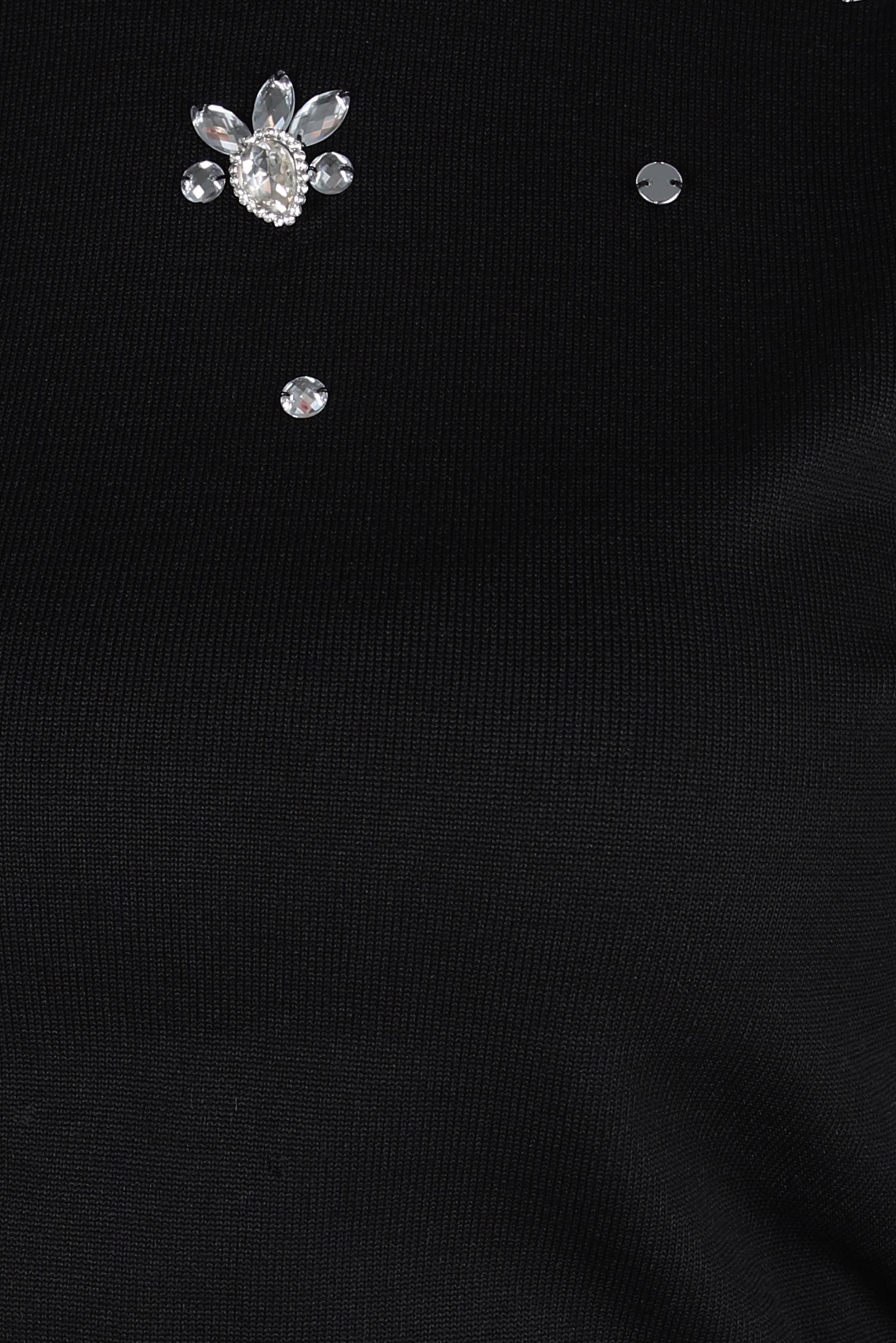 Tesettür giyim SİYAH TAŞ BASKILI TRİKO KAZAK 44072