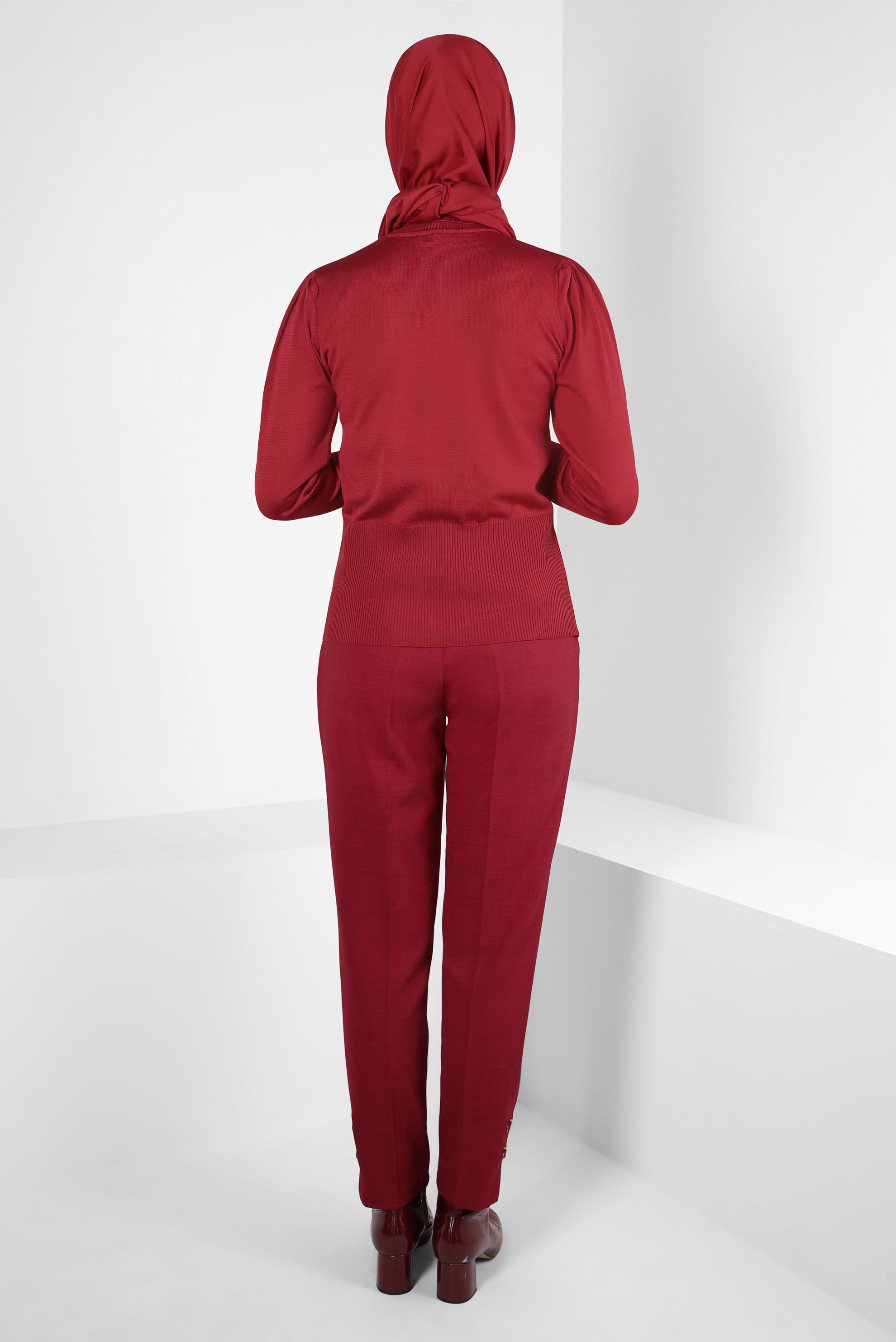 Hijab clothing RED KNITWEAR SWEATER WITH GEM 44072