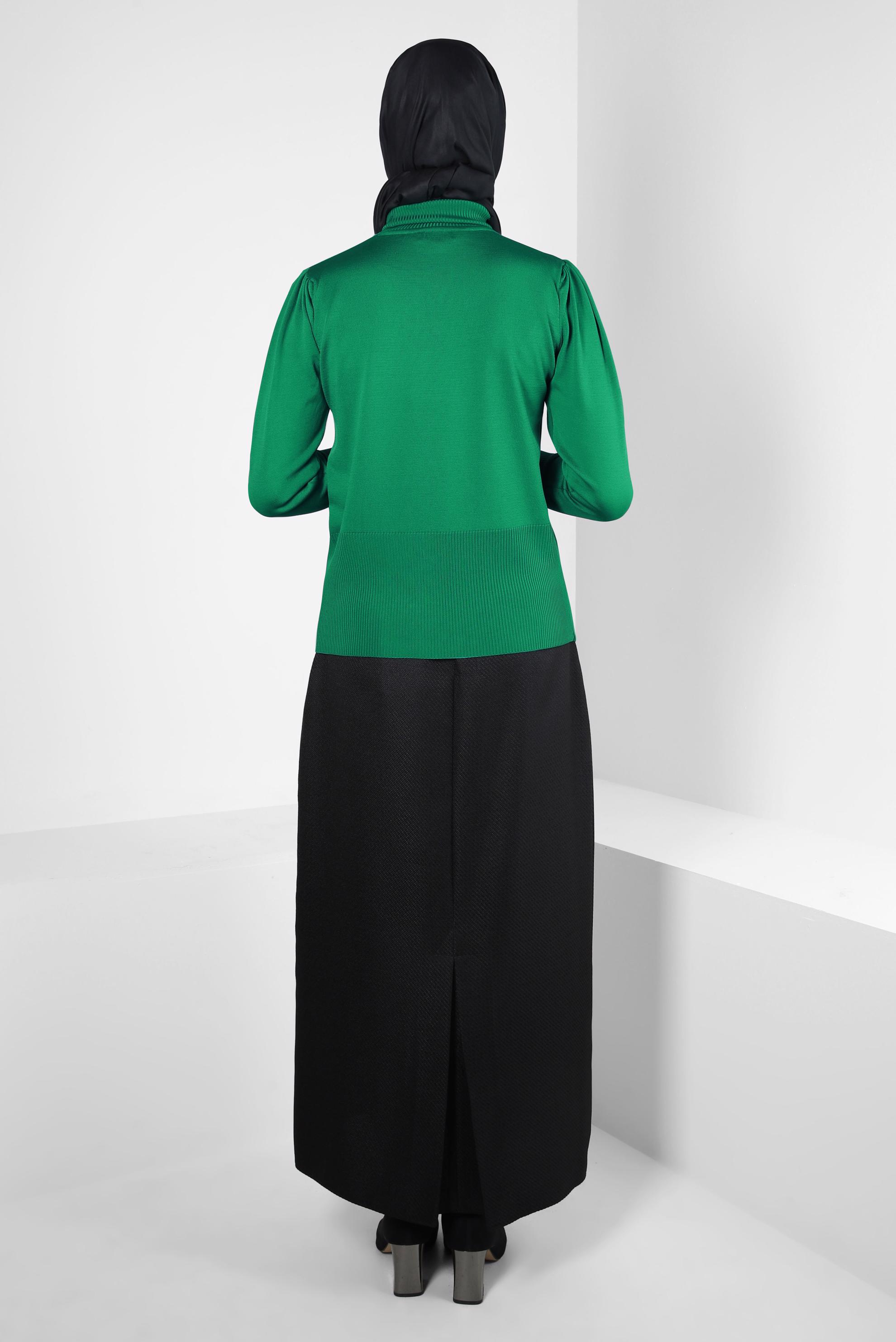 Hijab clothing GREEN KNITWEAR SWEATER WITH GEM 44072