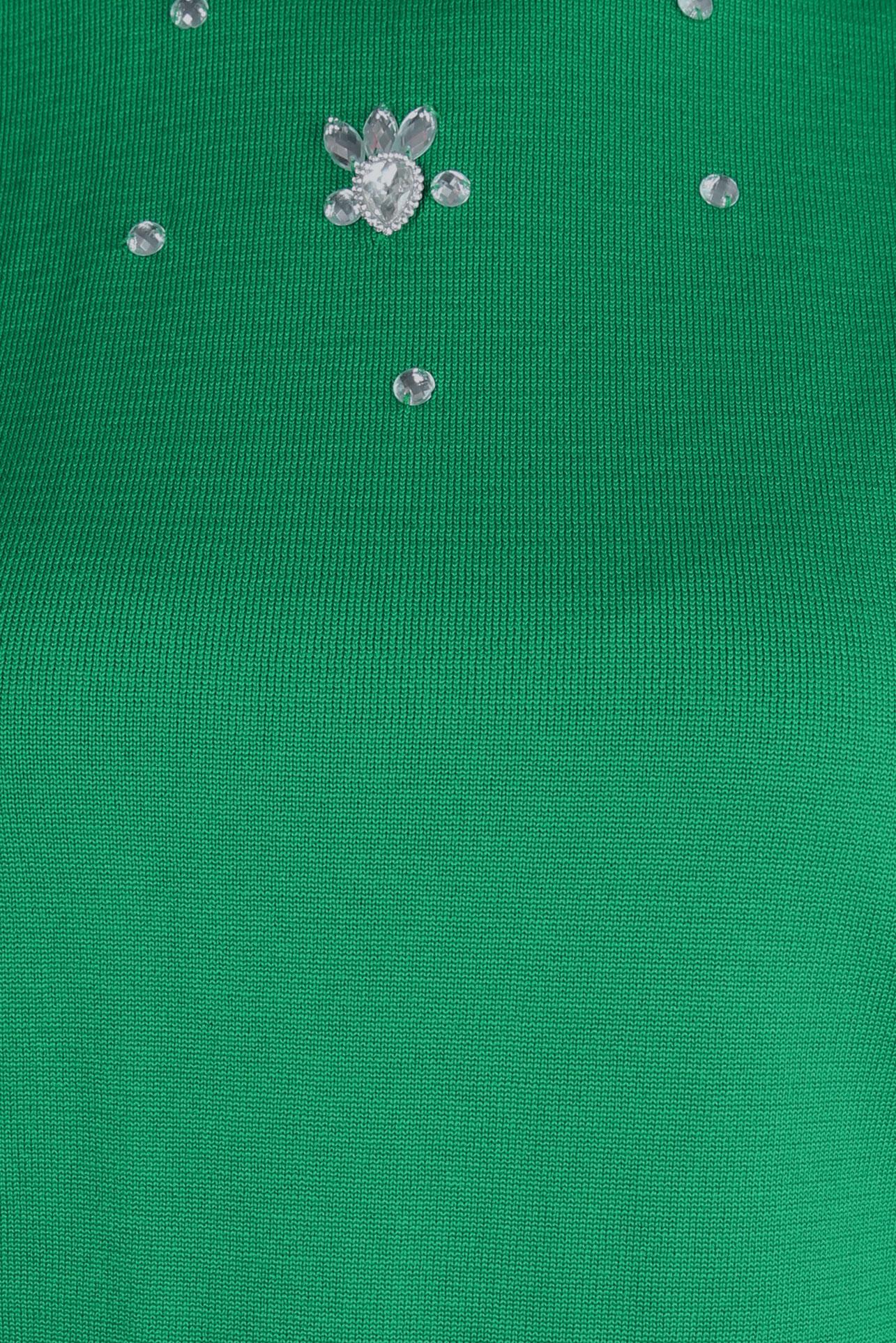 Hijab clothing GREEN KNITWEAR SWEATER WITH GEM 44072