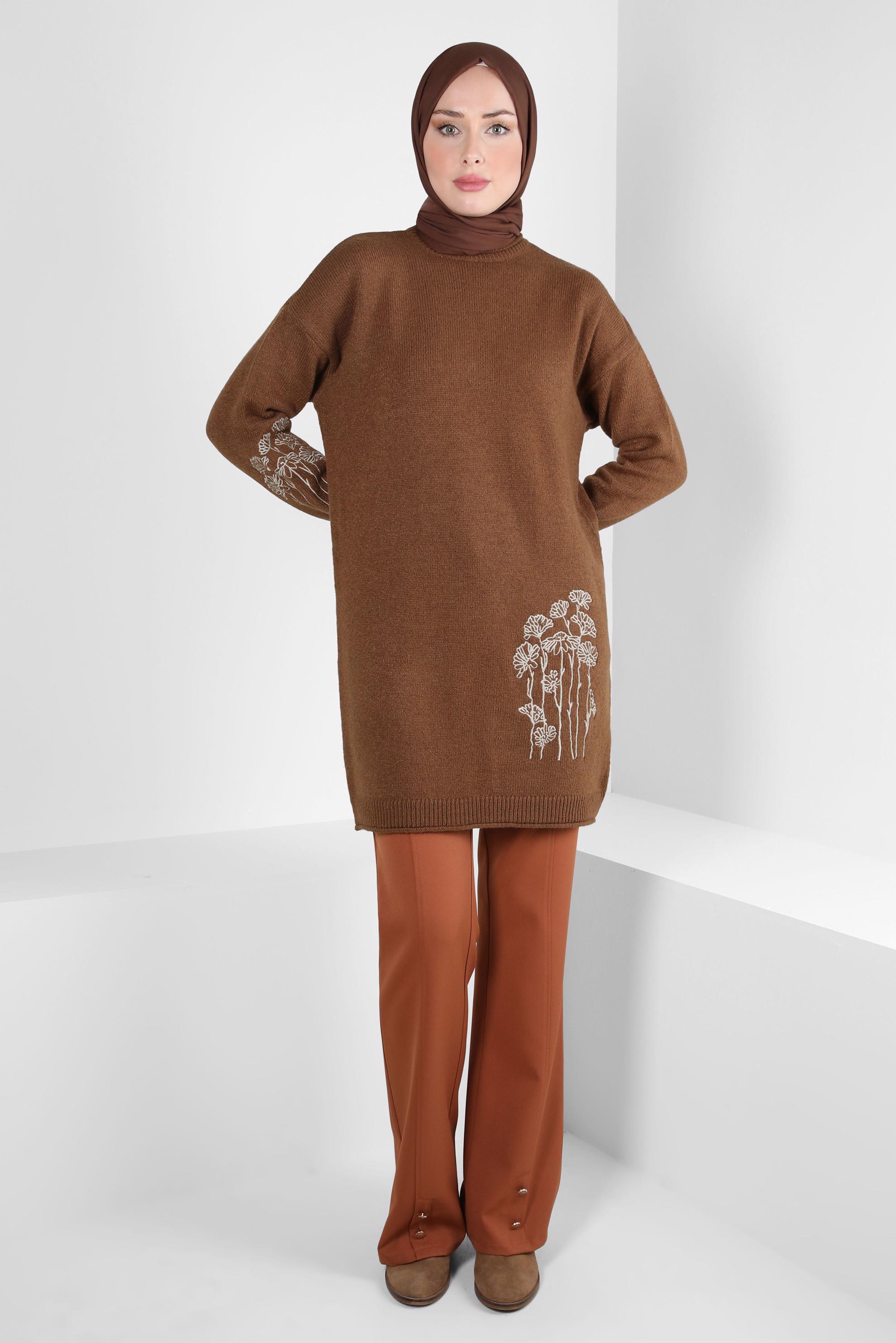 Hijab clothing TABA EMBROIDERED KNITWEAR TUNIC 44116