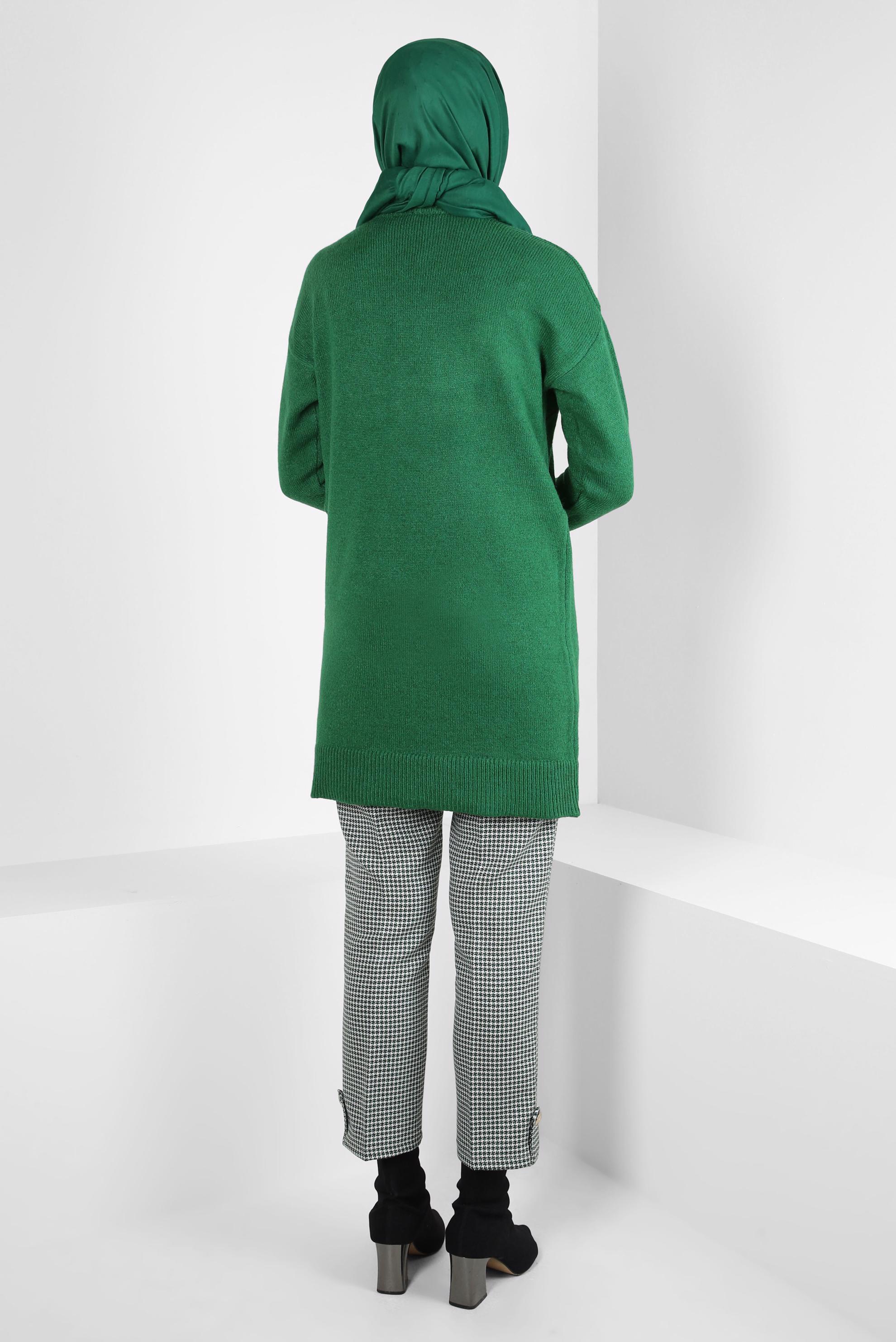 Hijab clothing GREEN EMBROIDERED KNIT TUNIC 44117