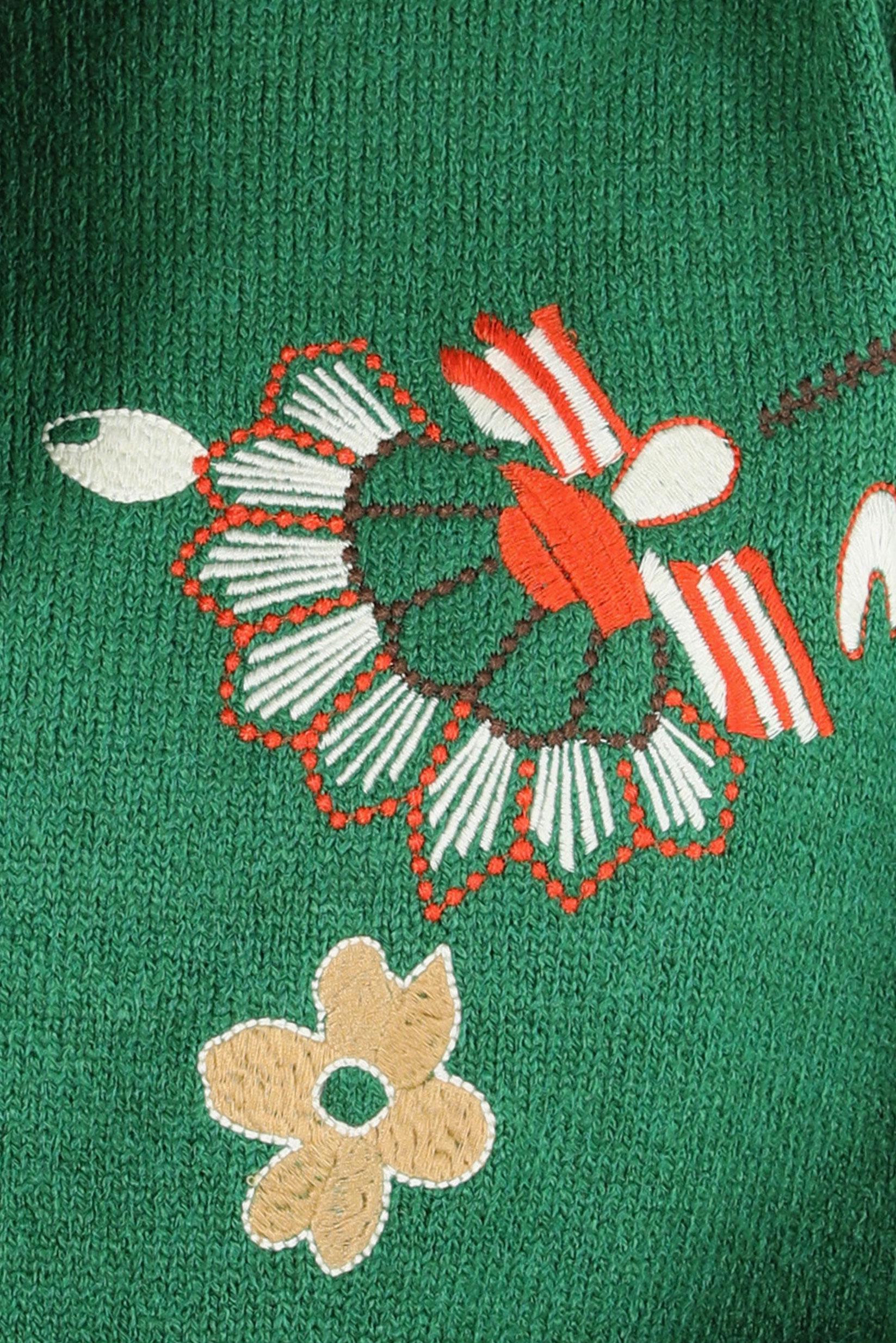 Hijab clothing GREEN EMBROIDERED KNIT TUNIC 44117