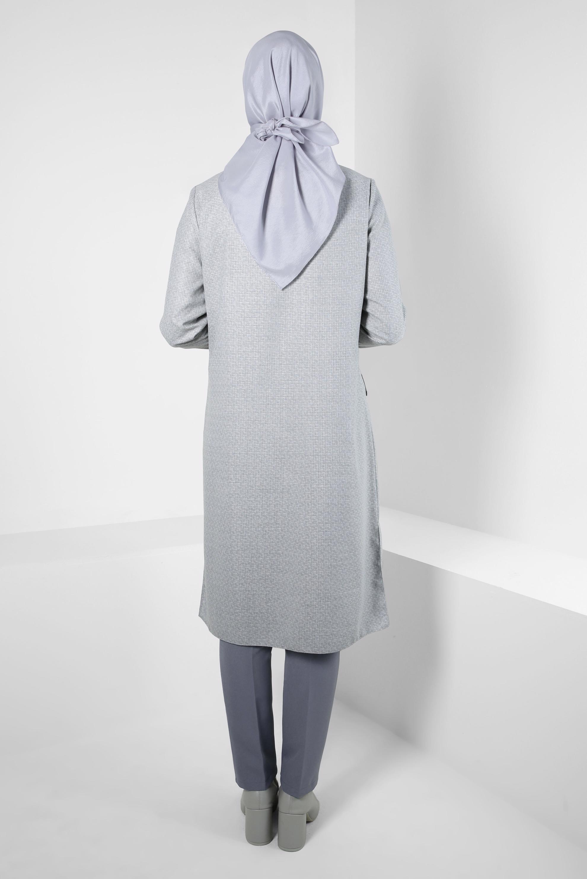 Hijab clothing GREY TUNIC WITH CHAIN DETAIL 44129