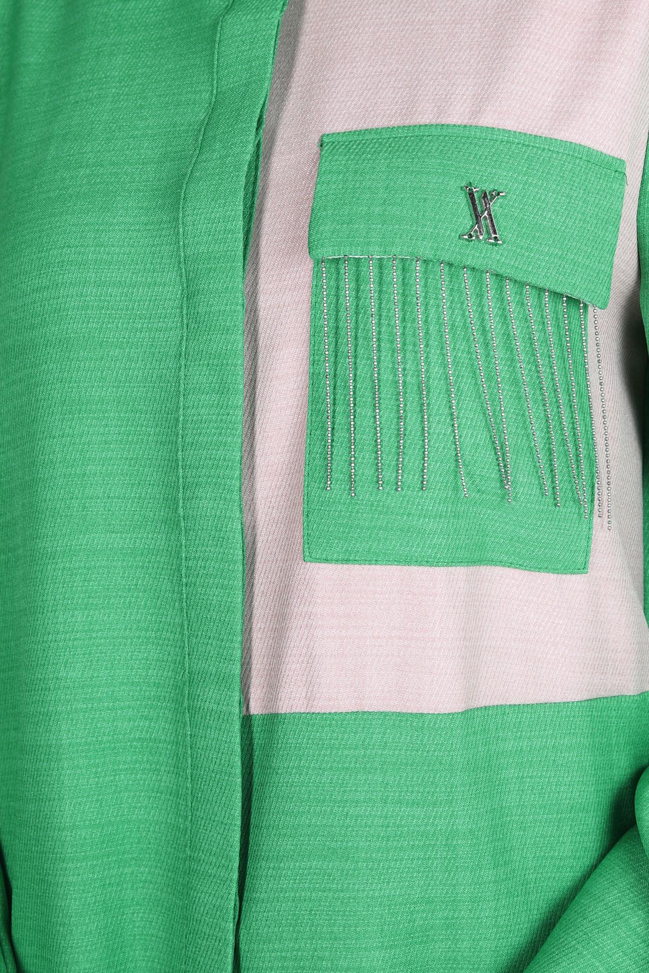 Tesettür giyim YEŞİL ZİNCİR DETAYLI TUNİK 44130