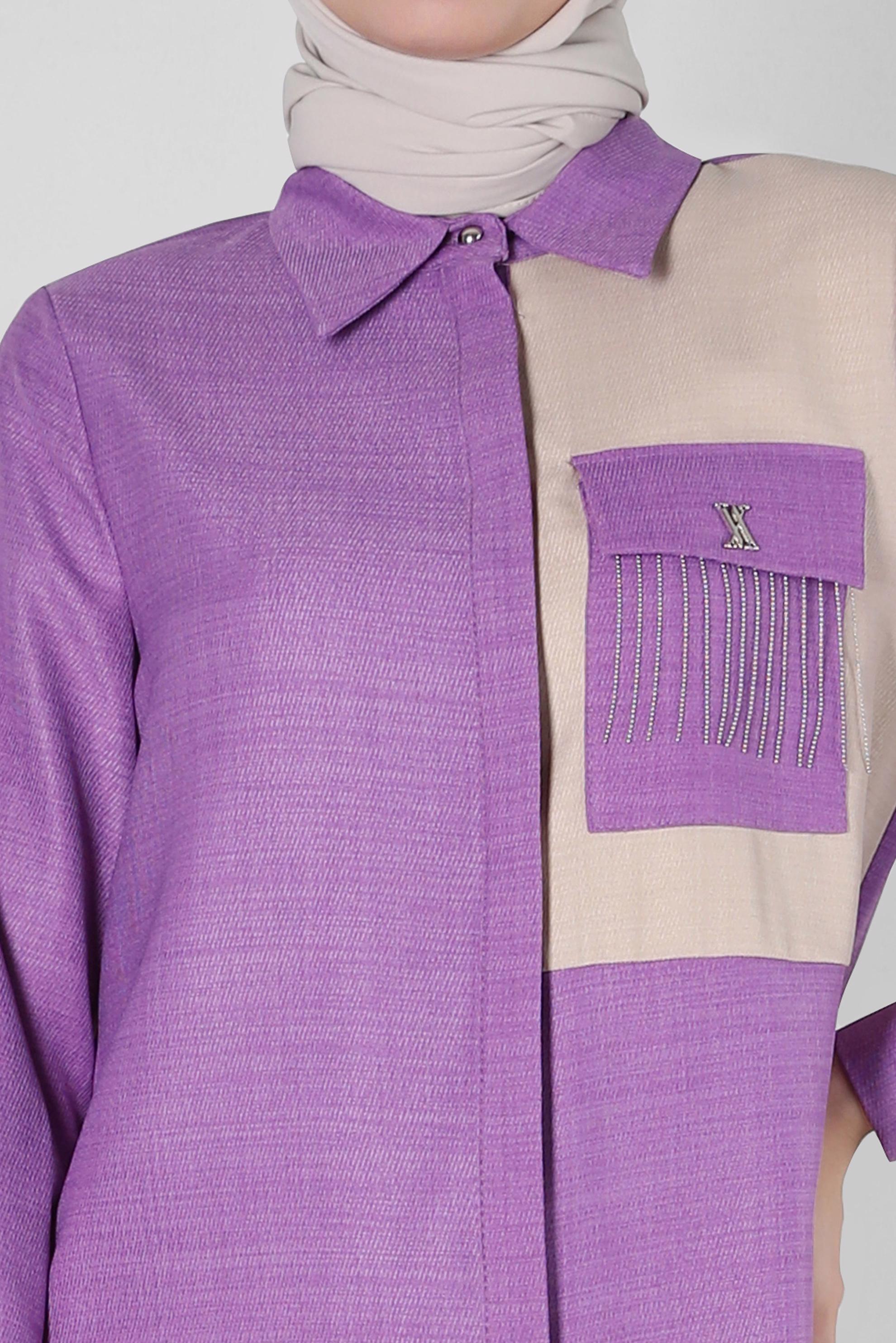 Hijab clothing PURPLE TUNIC WITH CHAIN DETAIL 44130