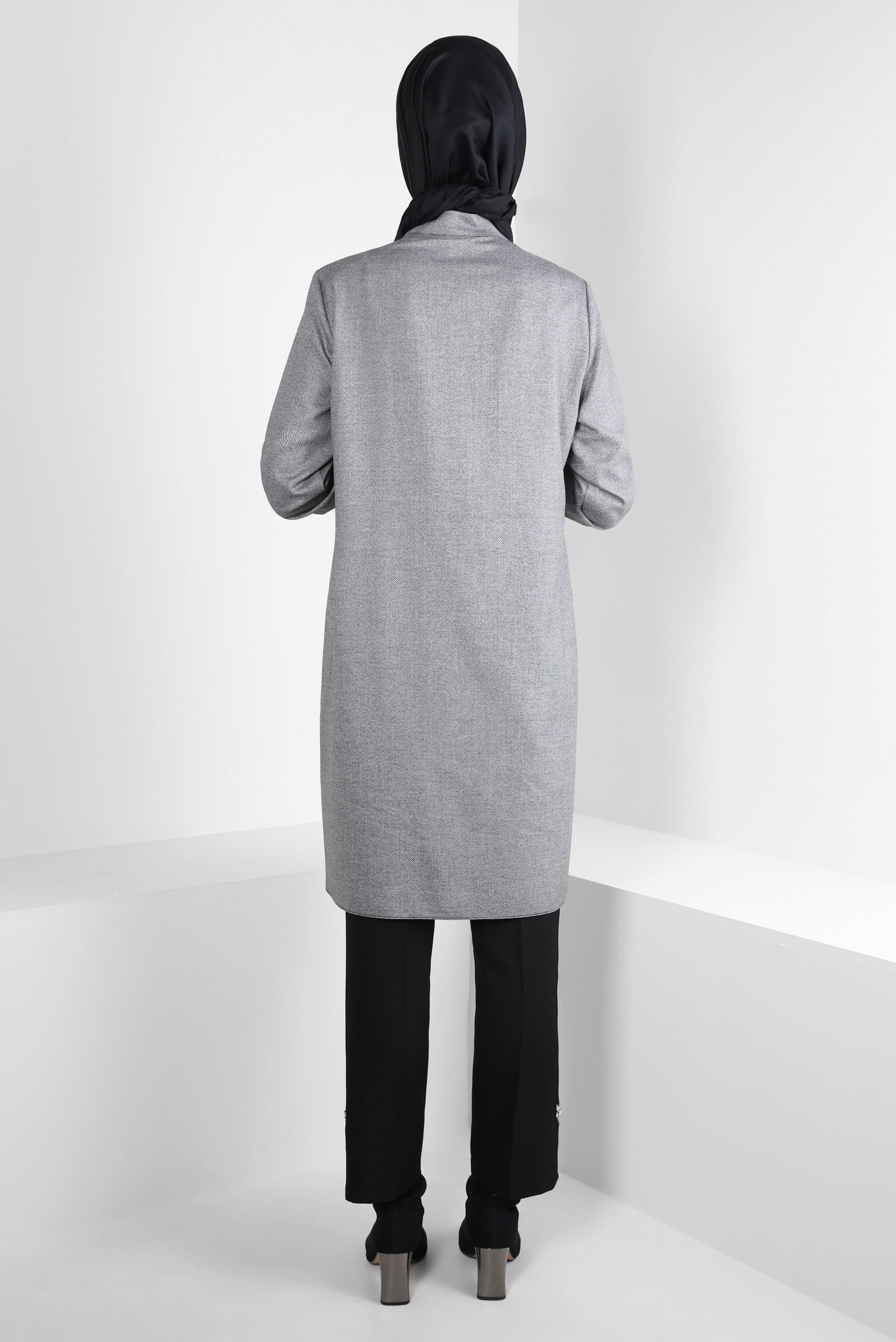 Tesettür giyim SİYAH CEPLİ GÖMLEK TUNİK 44131