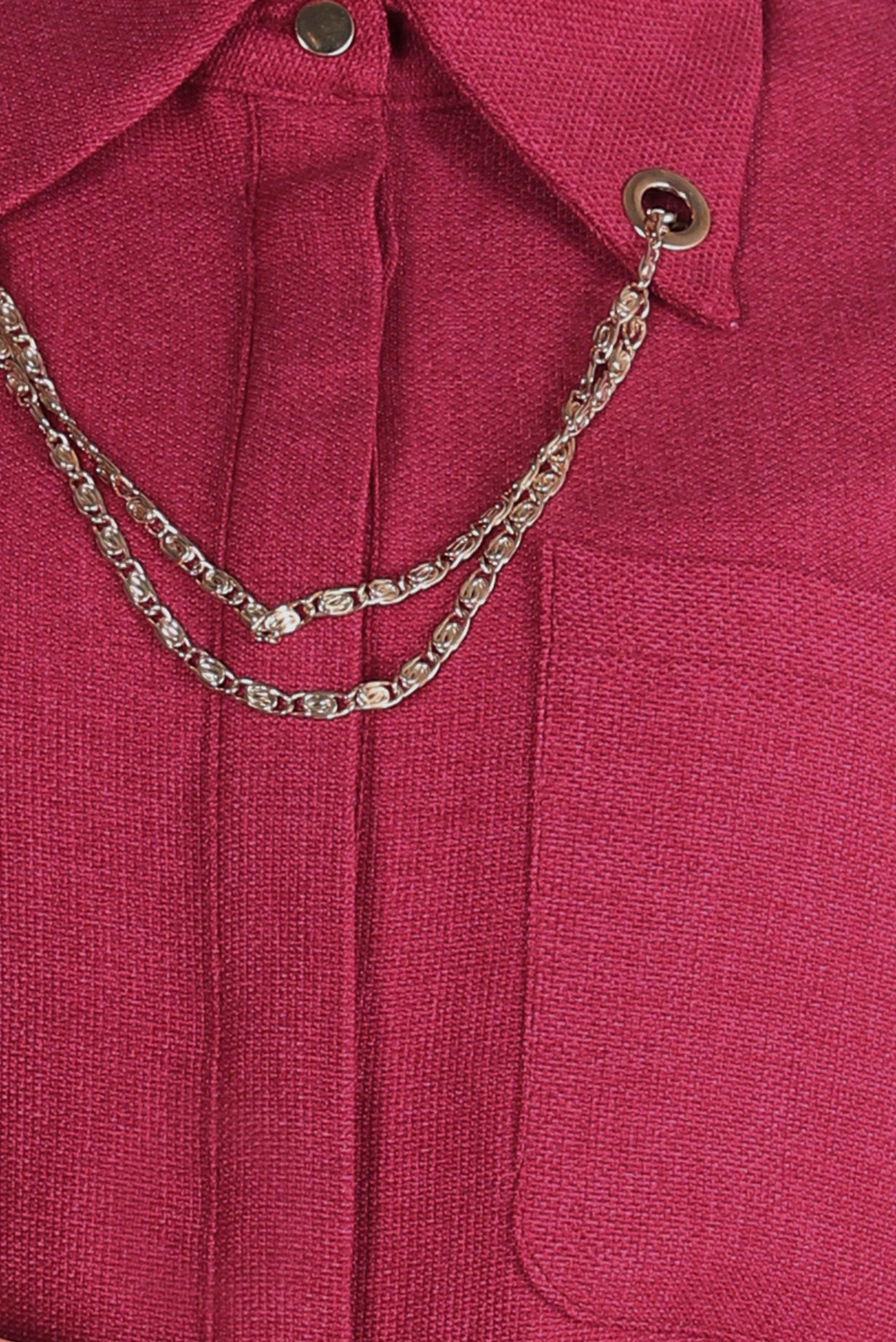 Tesettür giyim FUŞYA ZİNCİR DETAYLI TUNİK 44134