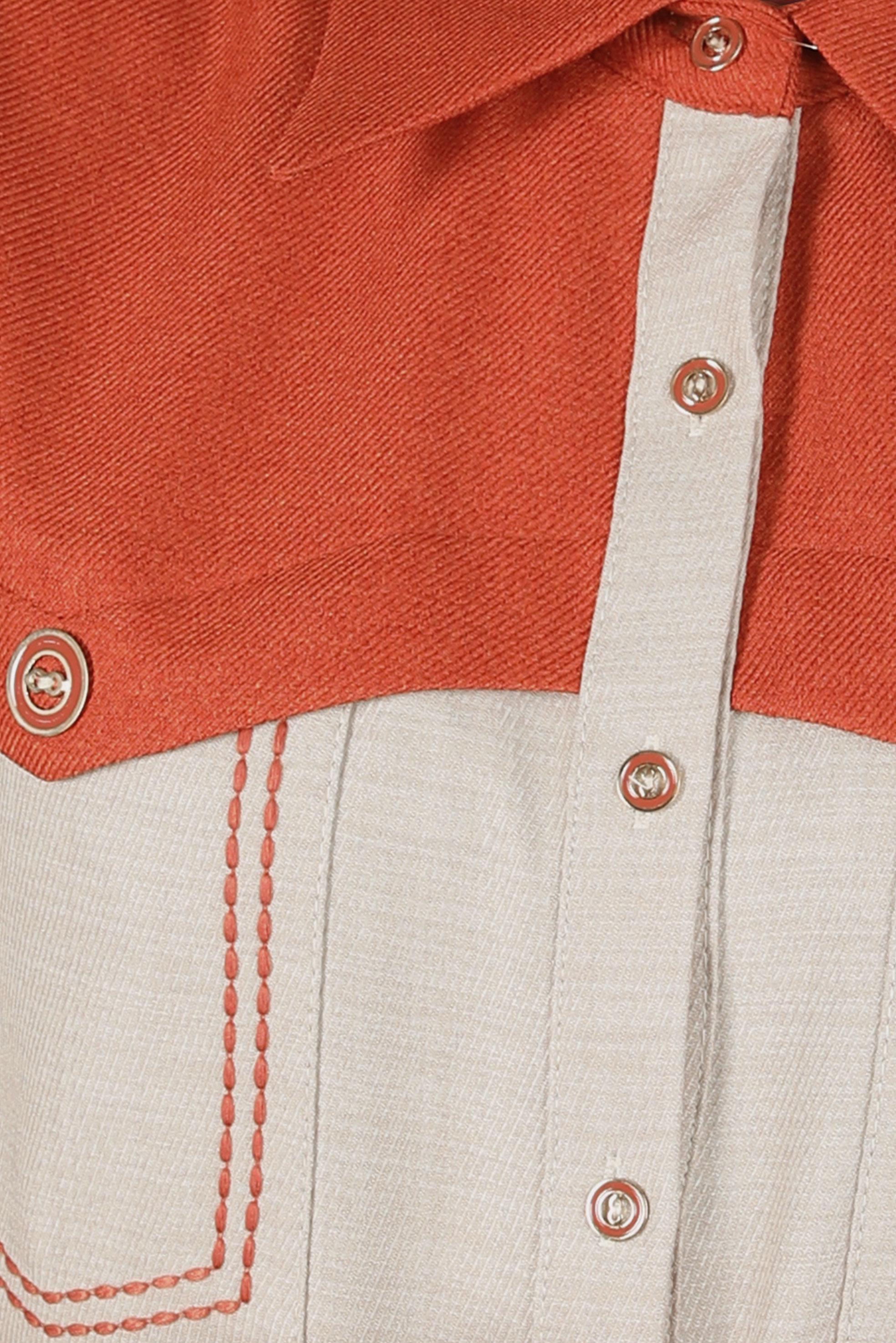 Tesettür giyim BEJ İKİ RENKLİ GÖMLEK TUNİK 44135