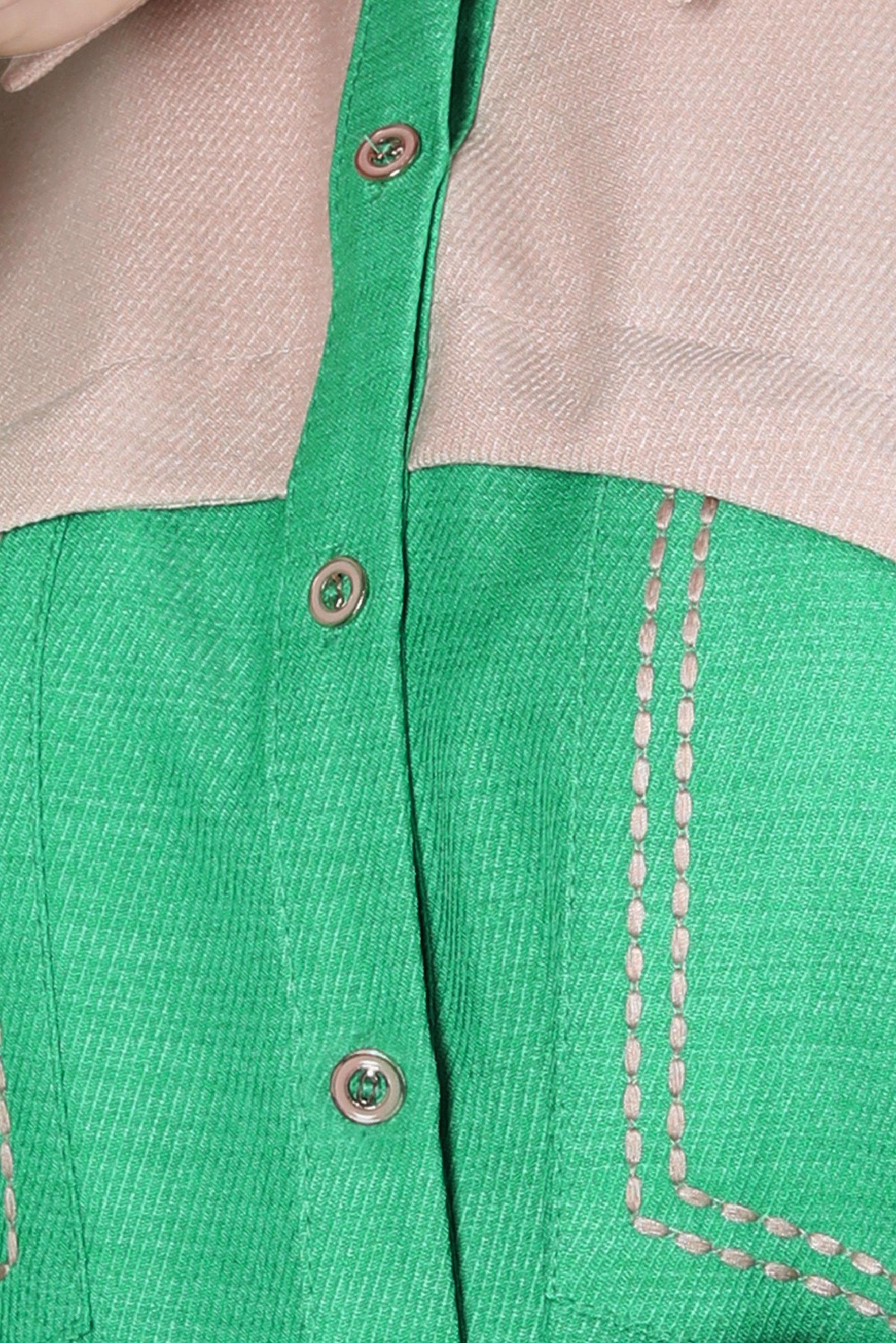 Tesettür giyim YEŞİL İKİ RENKLİ GÖMLEK TUNİK 44135