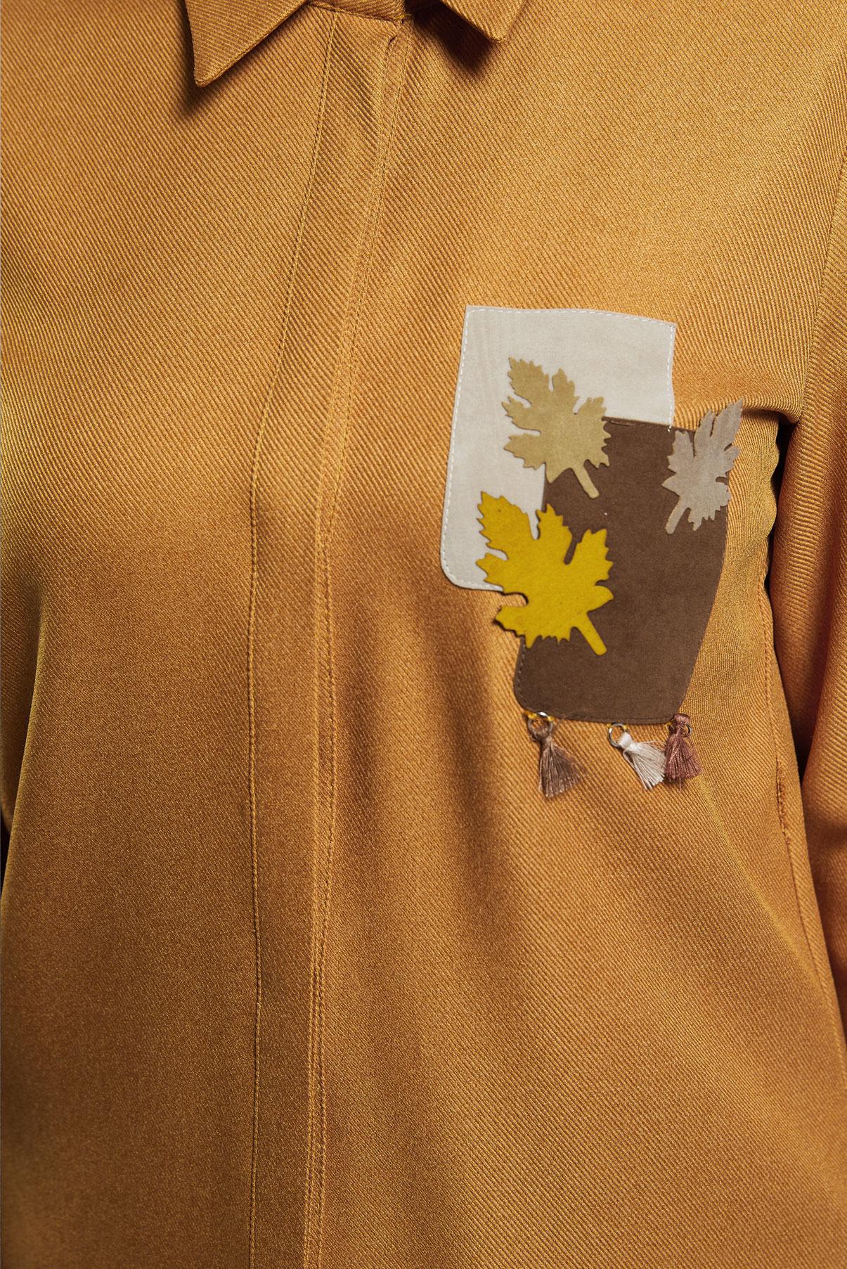 Tesettür giyim SARI DESENLİ PÜSKÜLLÜ TUNİK 44140