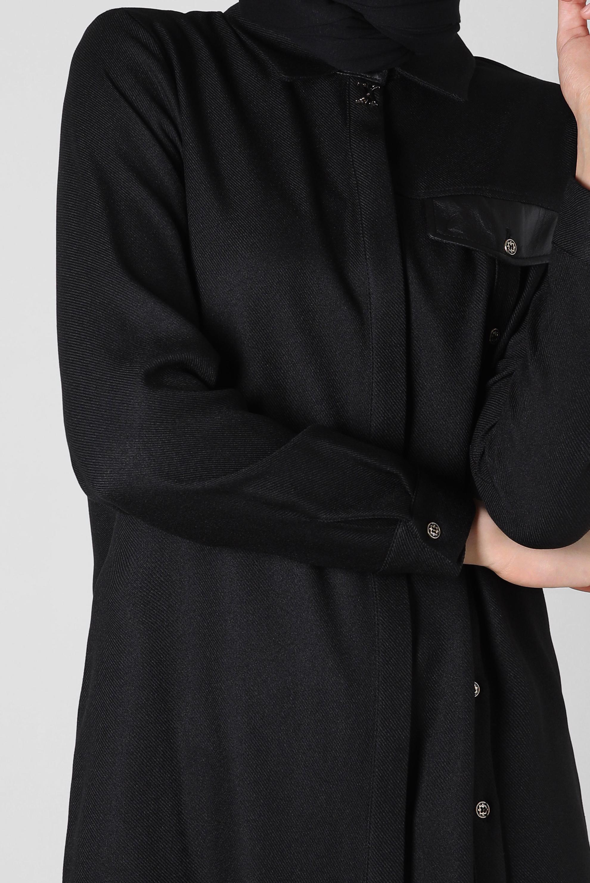 Tesettür giyim SİYAH DÜĞME DETAYLI TUNİK 44142